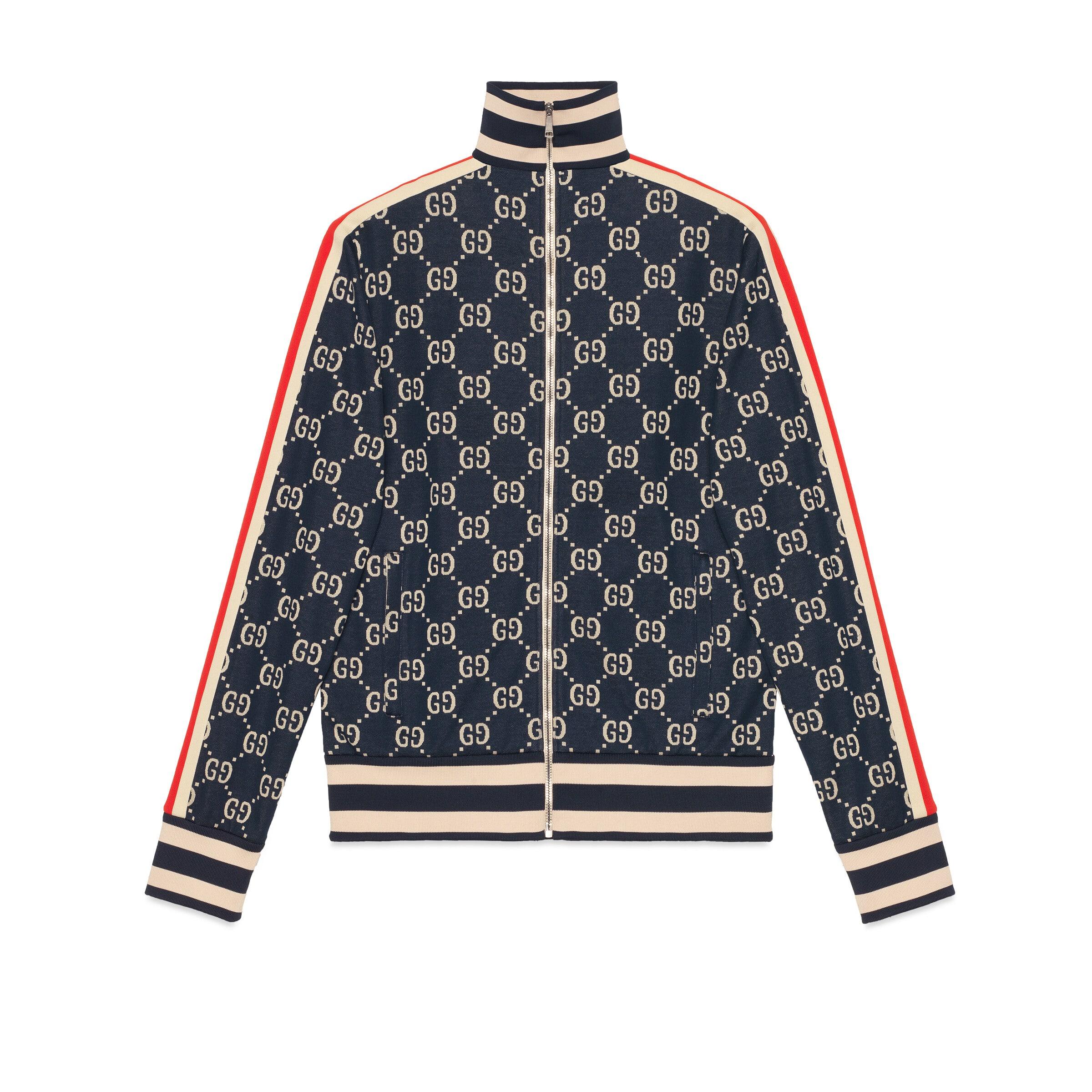 Gucci GG Jacquard Cotton Jacket in Navy (Blue) for Men - Save 31% Lyst