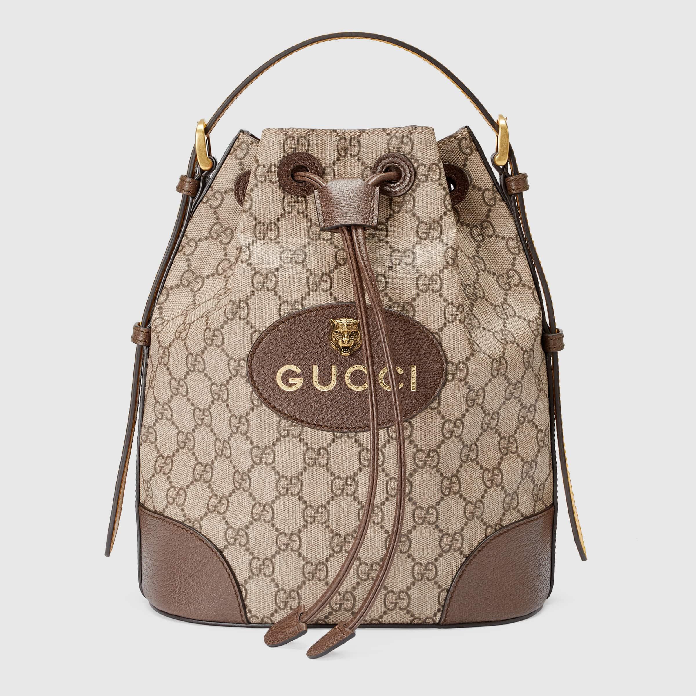 Gucci Neo Vintage GG Supreme Backpack in Natural | Lyst