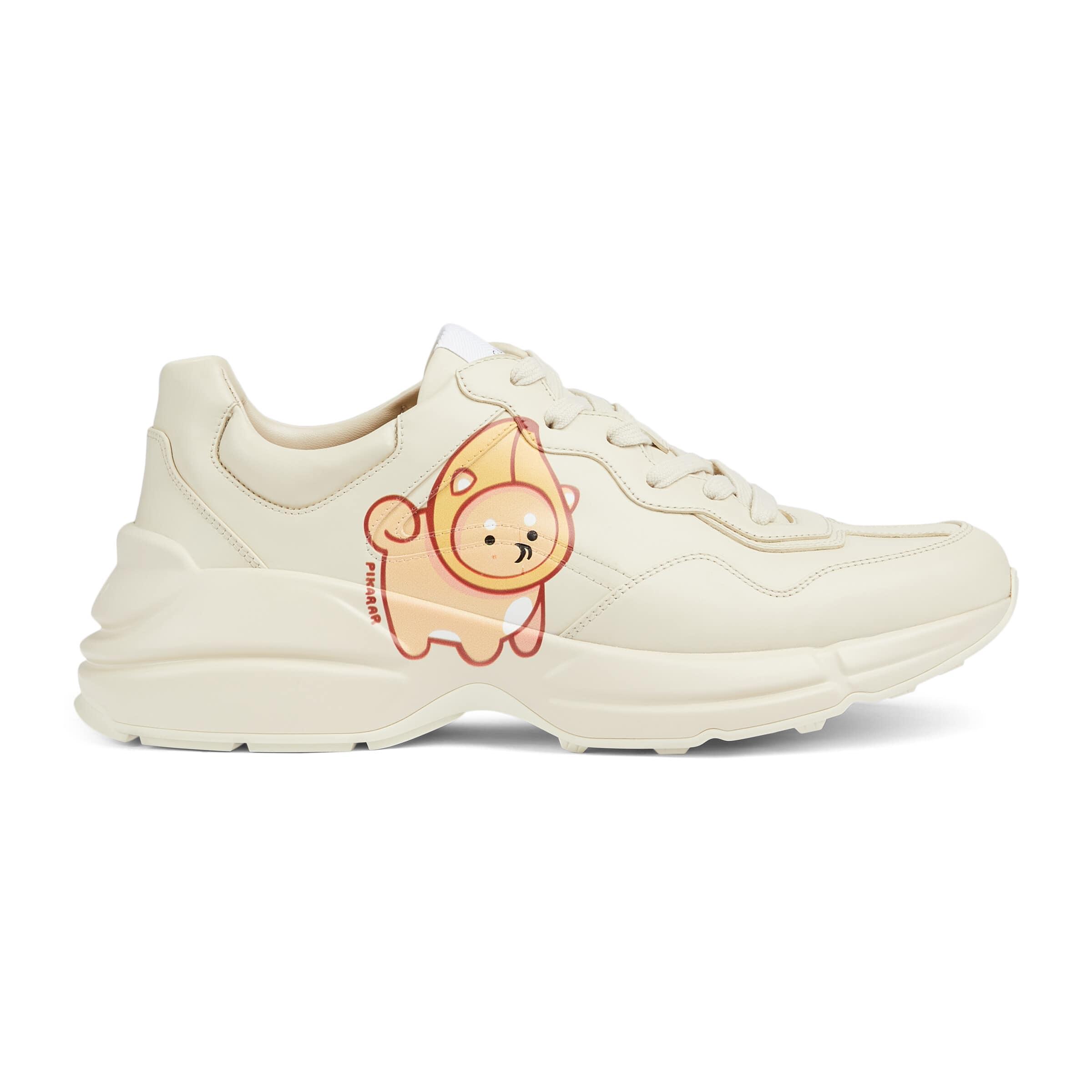 Gucci Rhyton Trainer With Animal Print in White for Men | Lyst