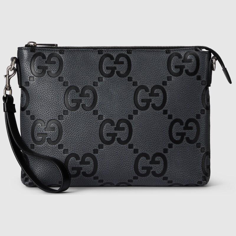 Gucci メンズ Gg ミディアム メッセンジャーバッグ, ブラック, Leather 
