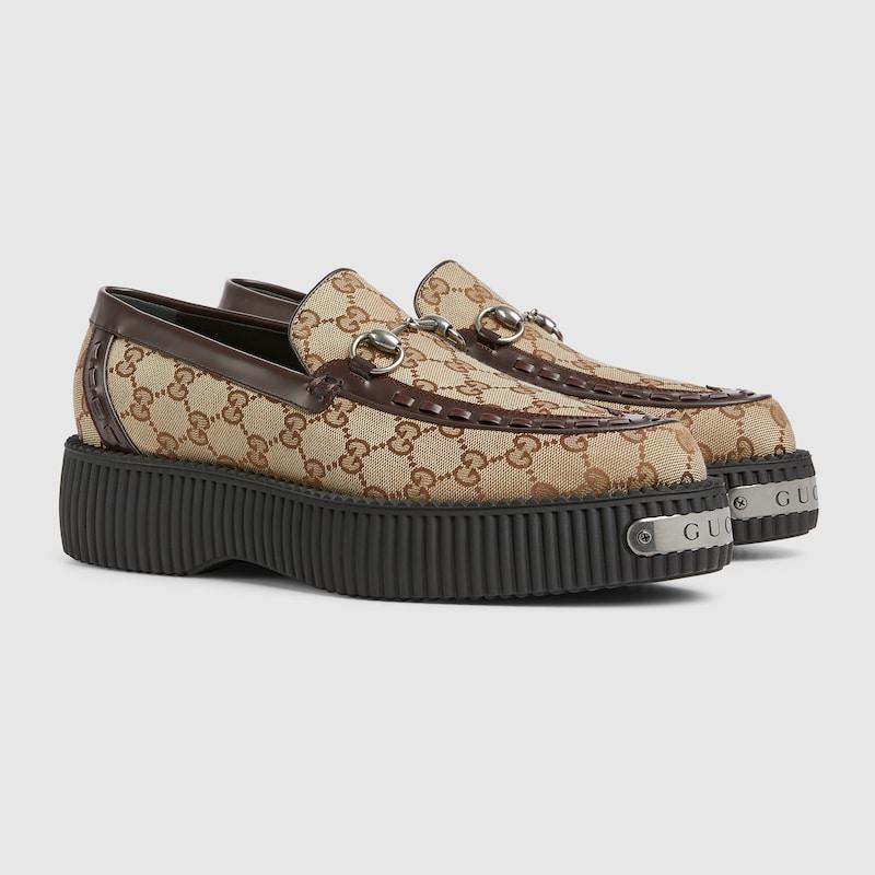 Gucci Horsebit Creeper Loafer, , Gg Canvas in Black for Men | Lyst UK