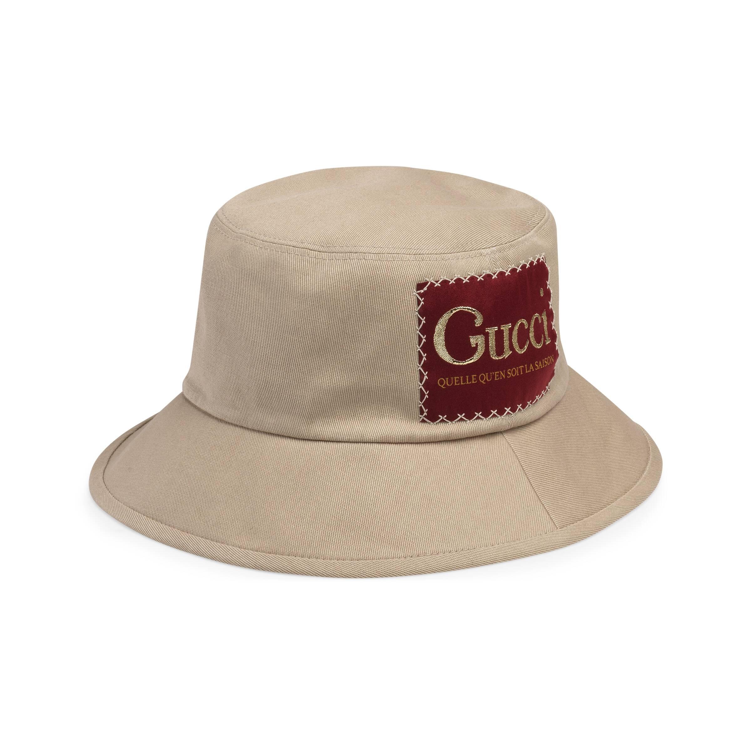 Gucci Cotton Fedora With Label in Beige (Natural) Lyst