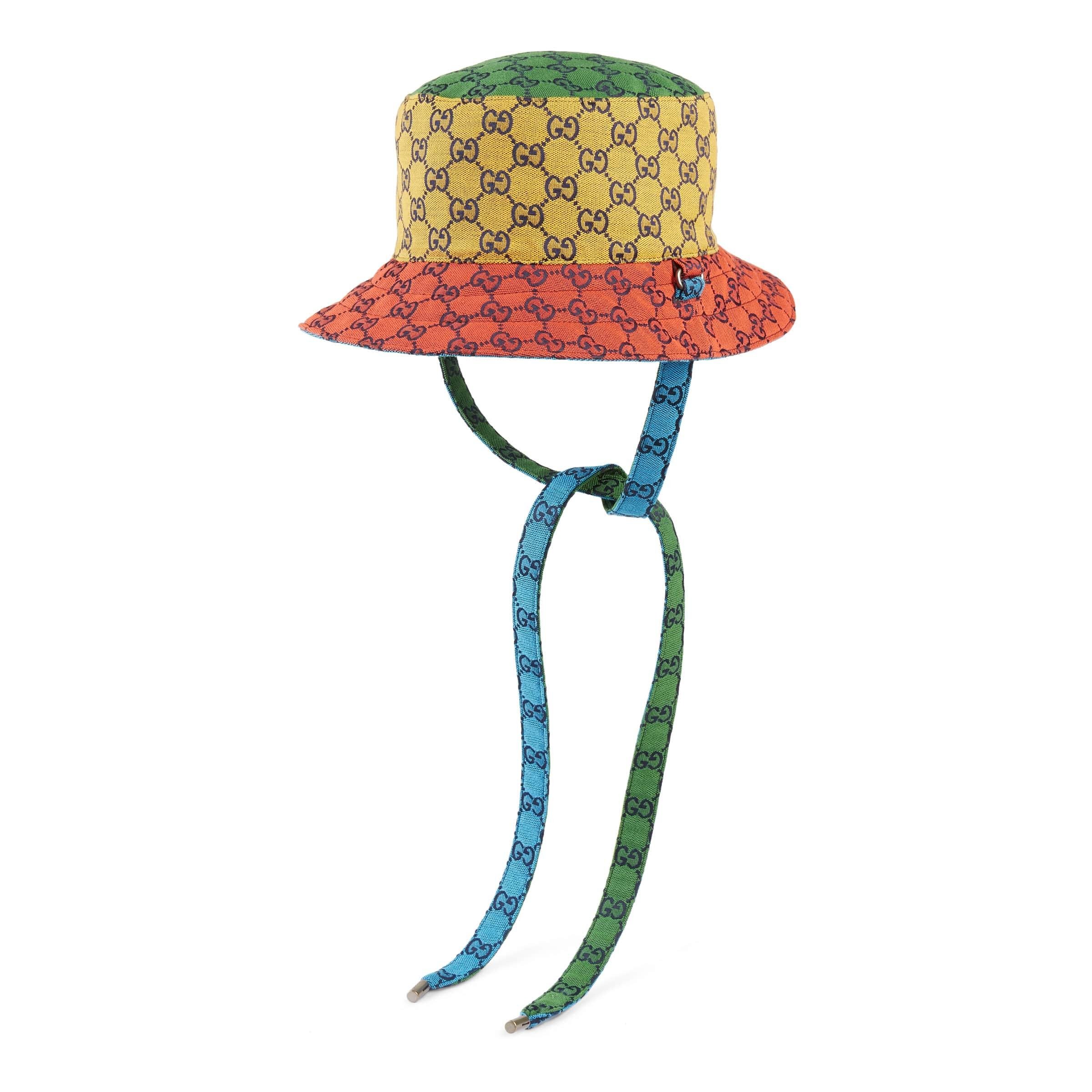 Gucci Canvas GG Multicolour Reversible Bucket Hat in Yellow for 