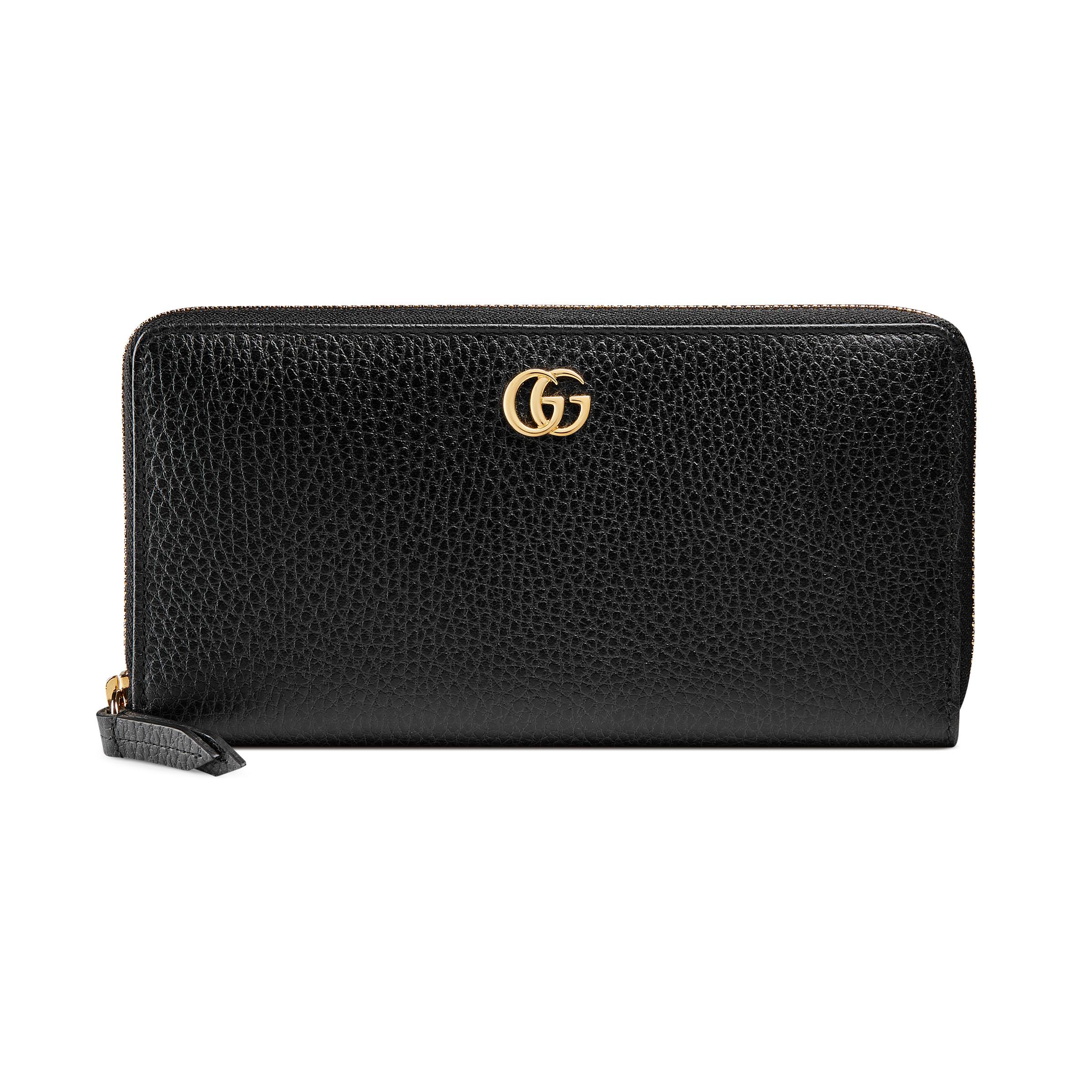 Gucci Leather Zip Around Wallet in Black Save 7 Lyst