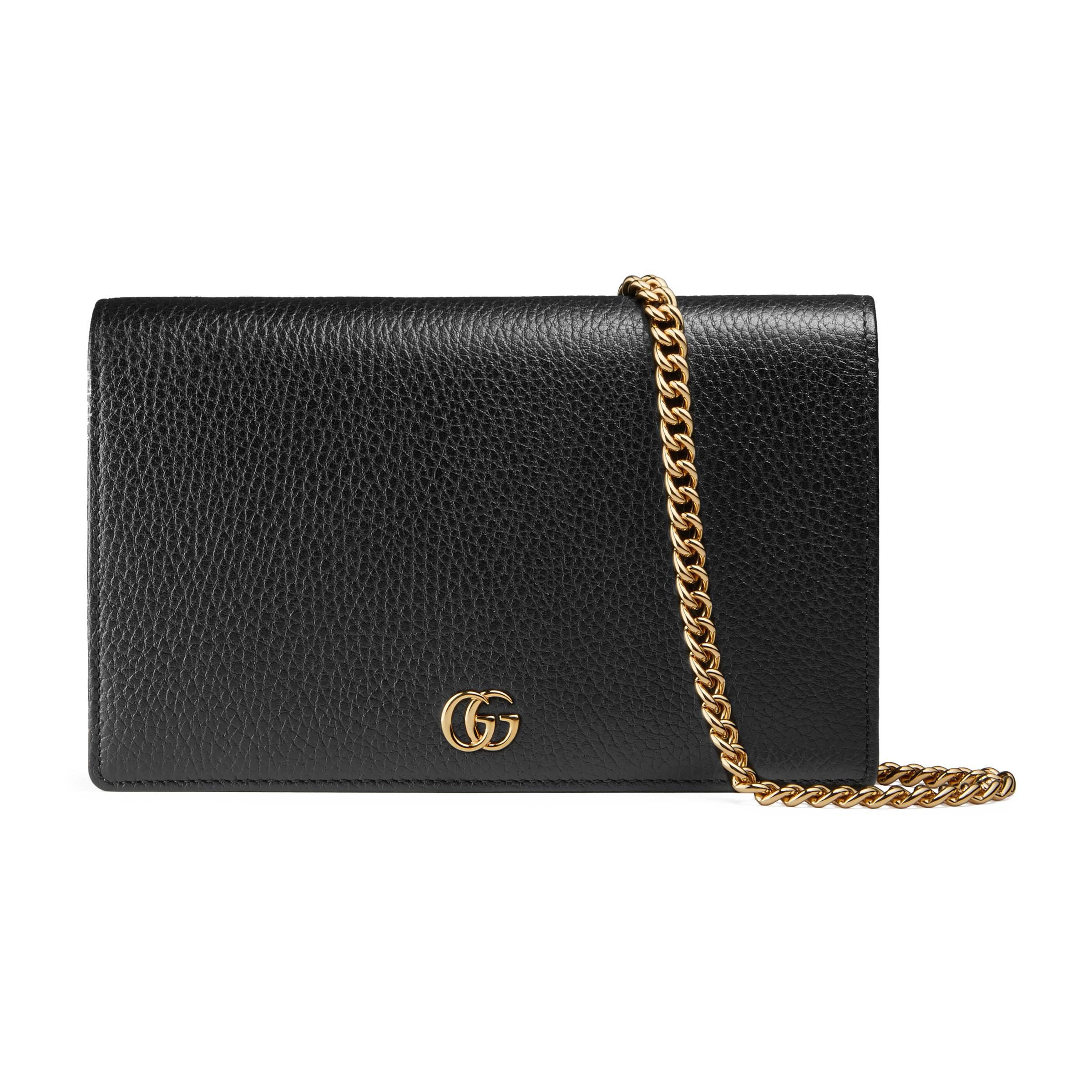 black gg marmont mini leather bag