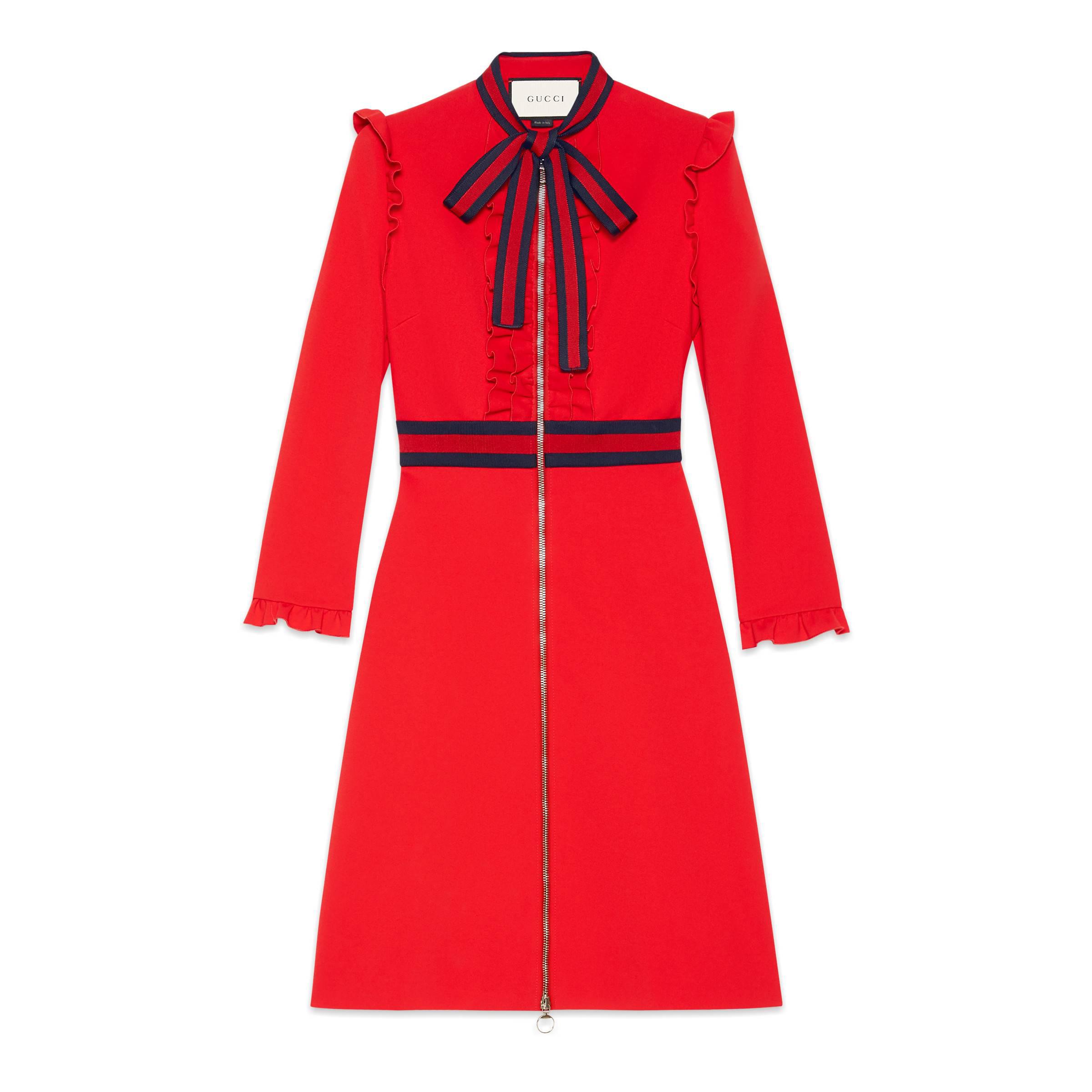 Gucci Viscose Jersey Dress in Red | Lyst