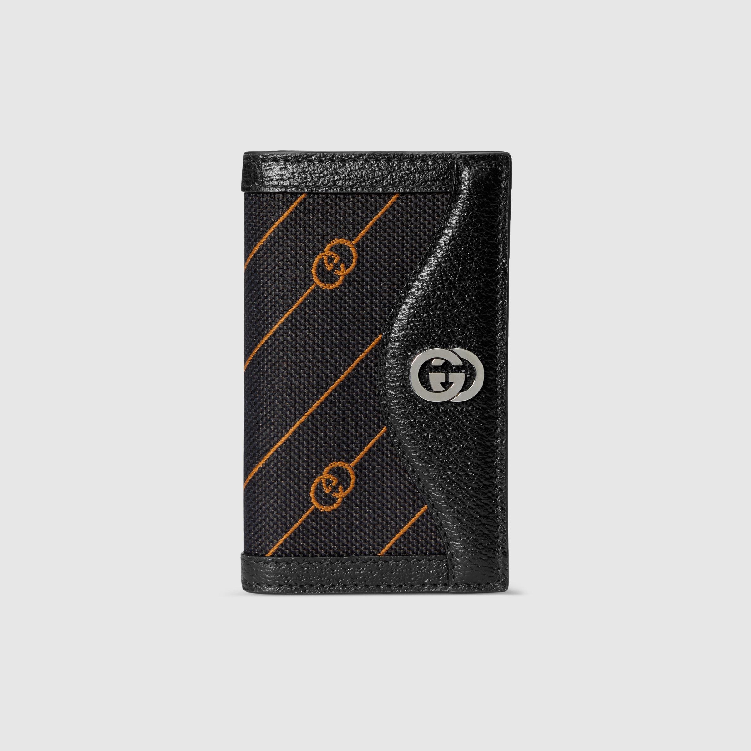 Card case with cut-out Interlocking G in black and grey Supreme