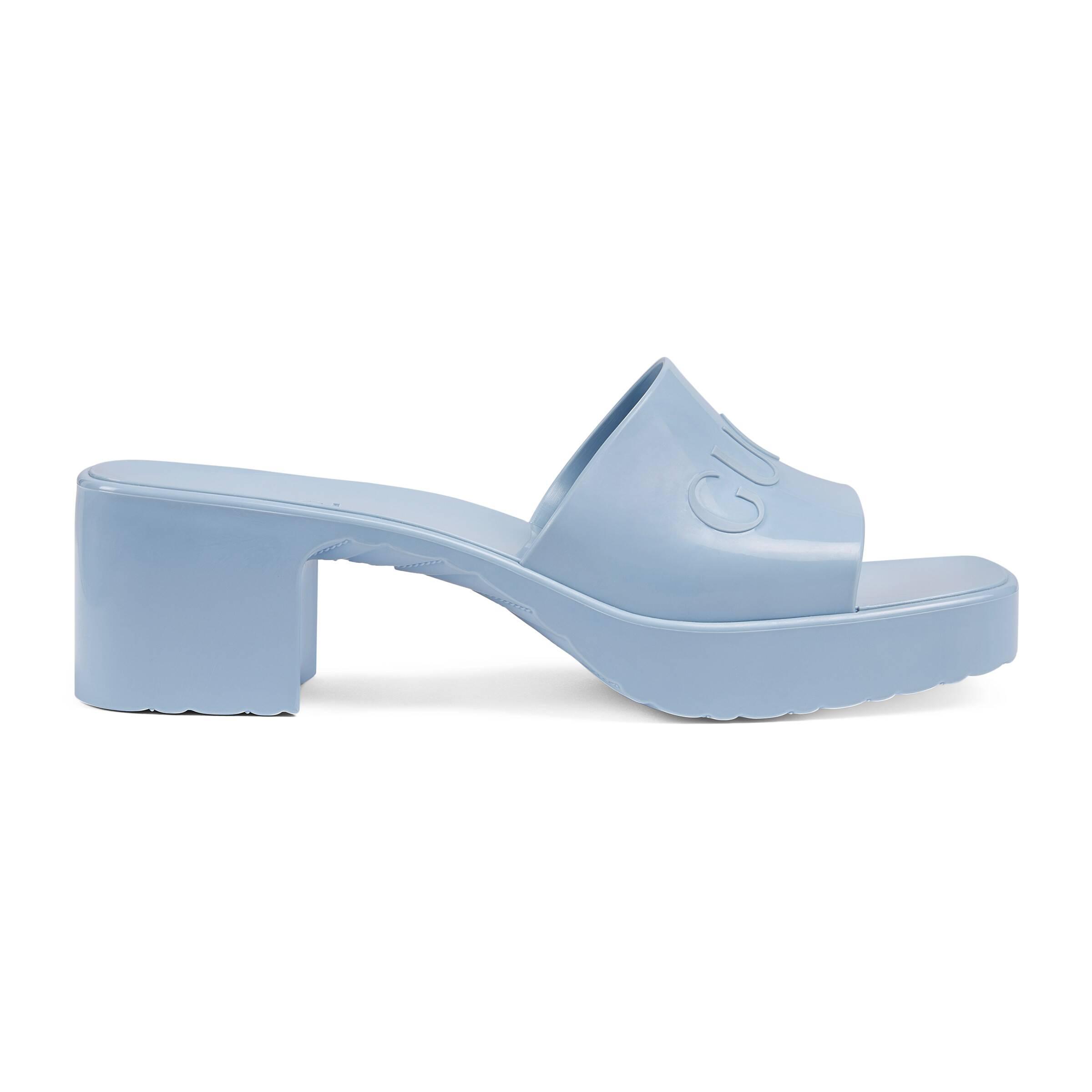 Sandals Gucci Blue size 9 UK in Rubber - 32766542