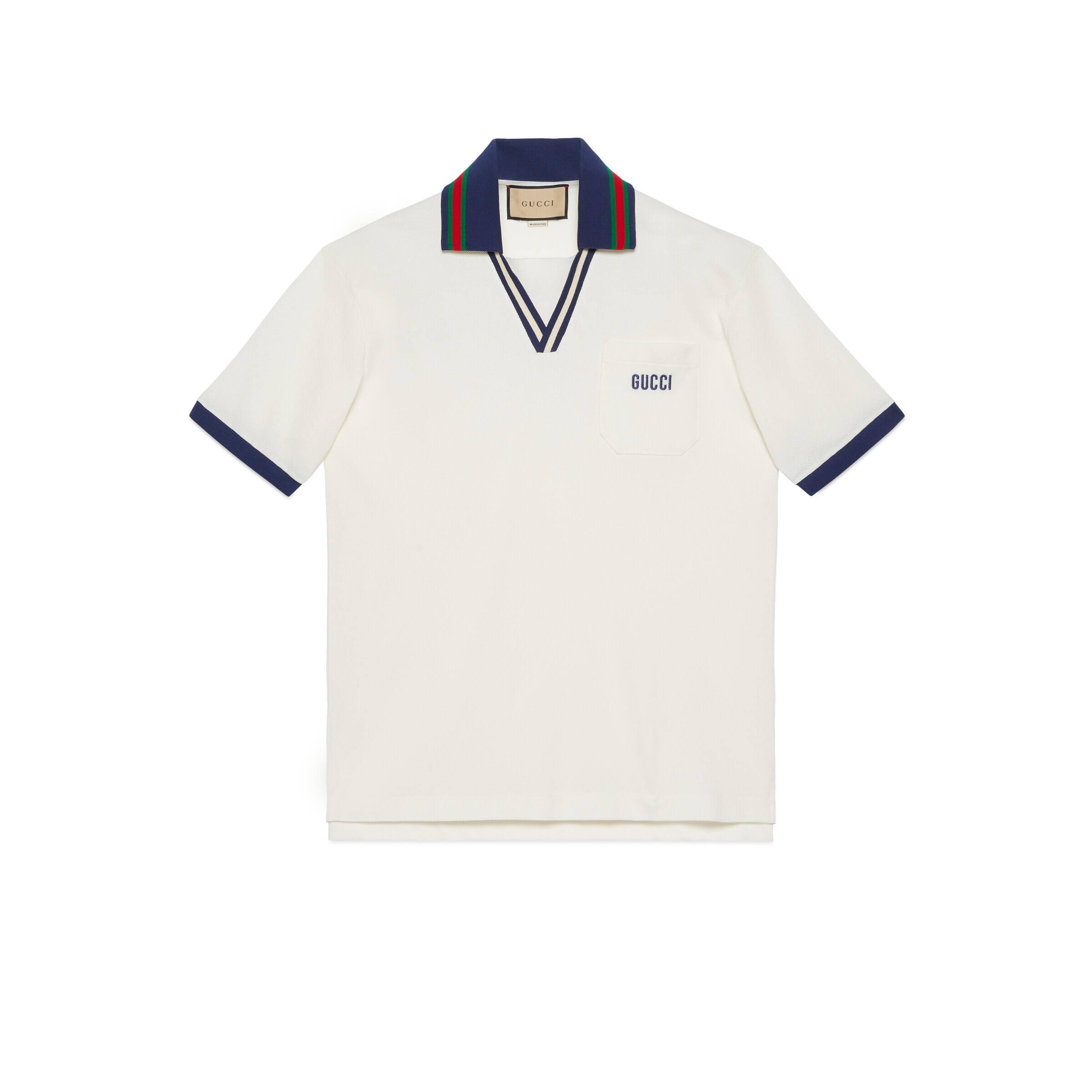 Gucci Cotton Piquet Polo Shirt in White for Men | Lyst Canada