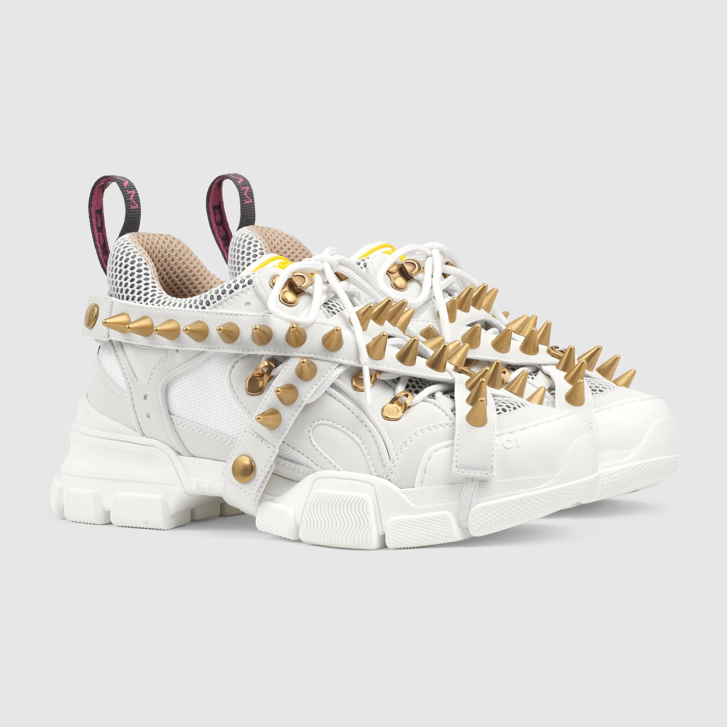 women gucci flashtrek embellished sneakers