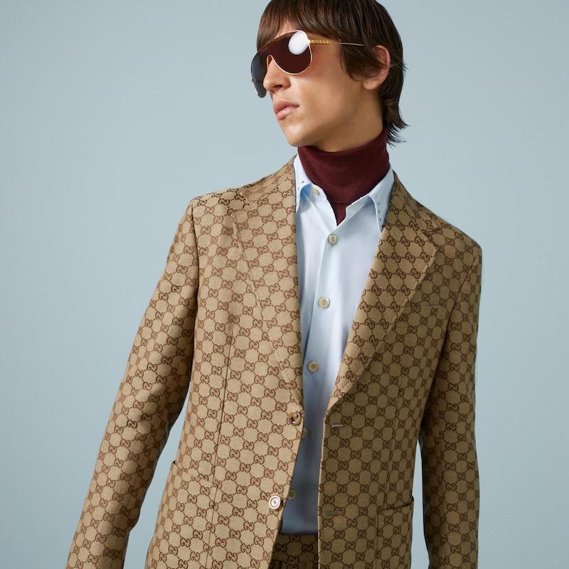 Veste l gante En Lin GG Supreme Gucci pour homme en coloris