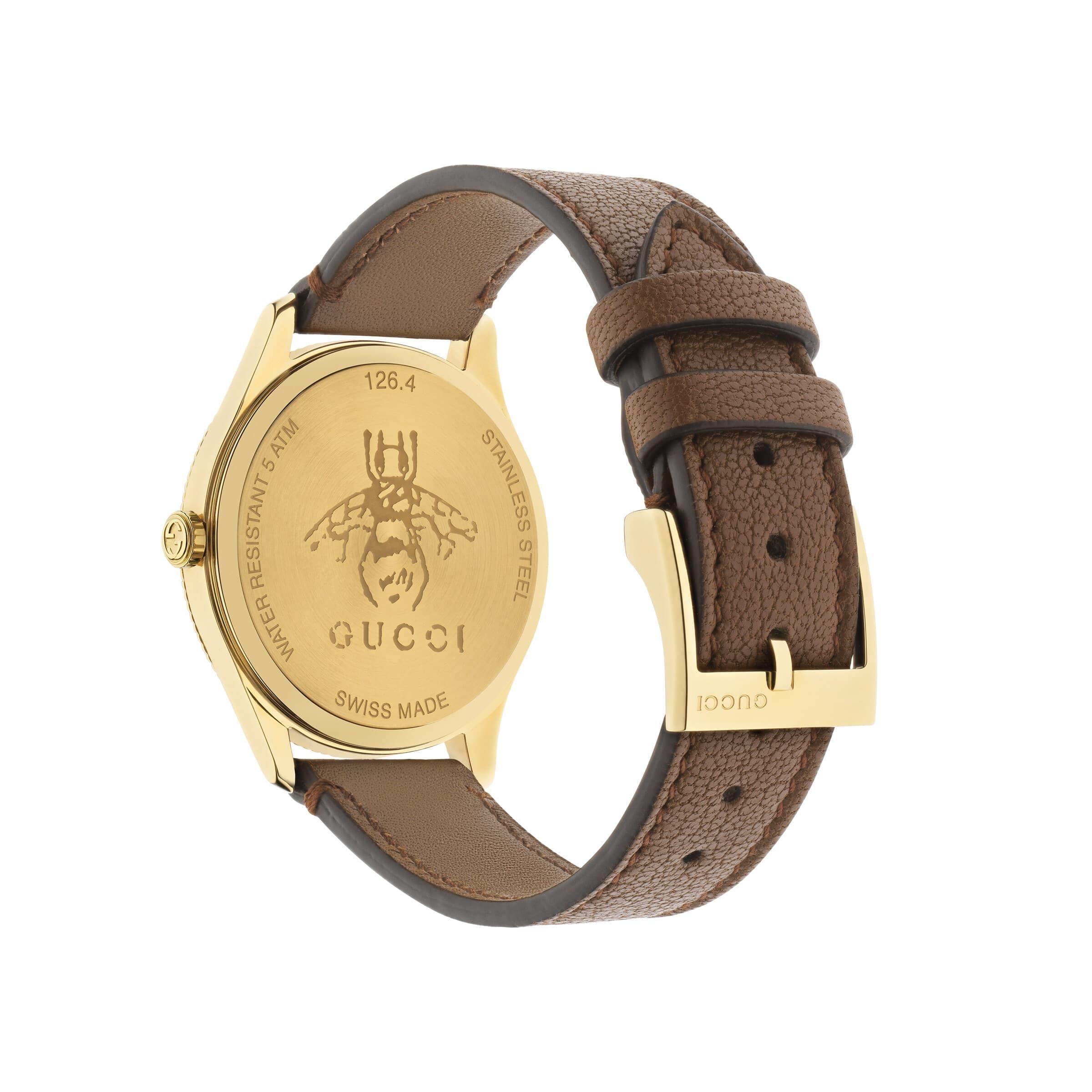 Gucci G-timeless Watch With Bee, 36 Mm in Metallic | Lyst
