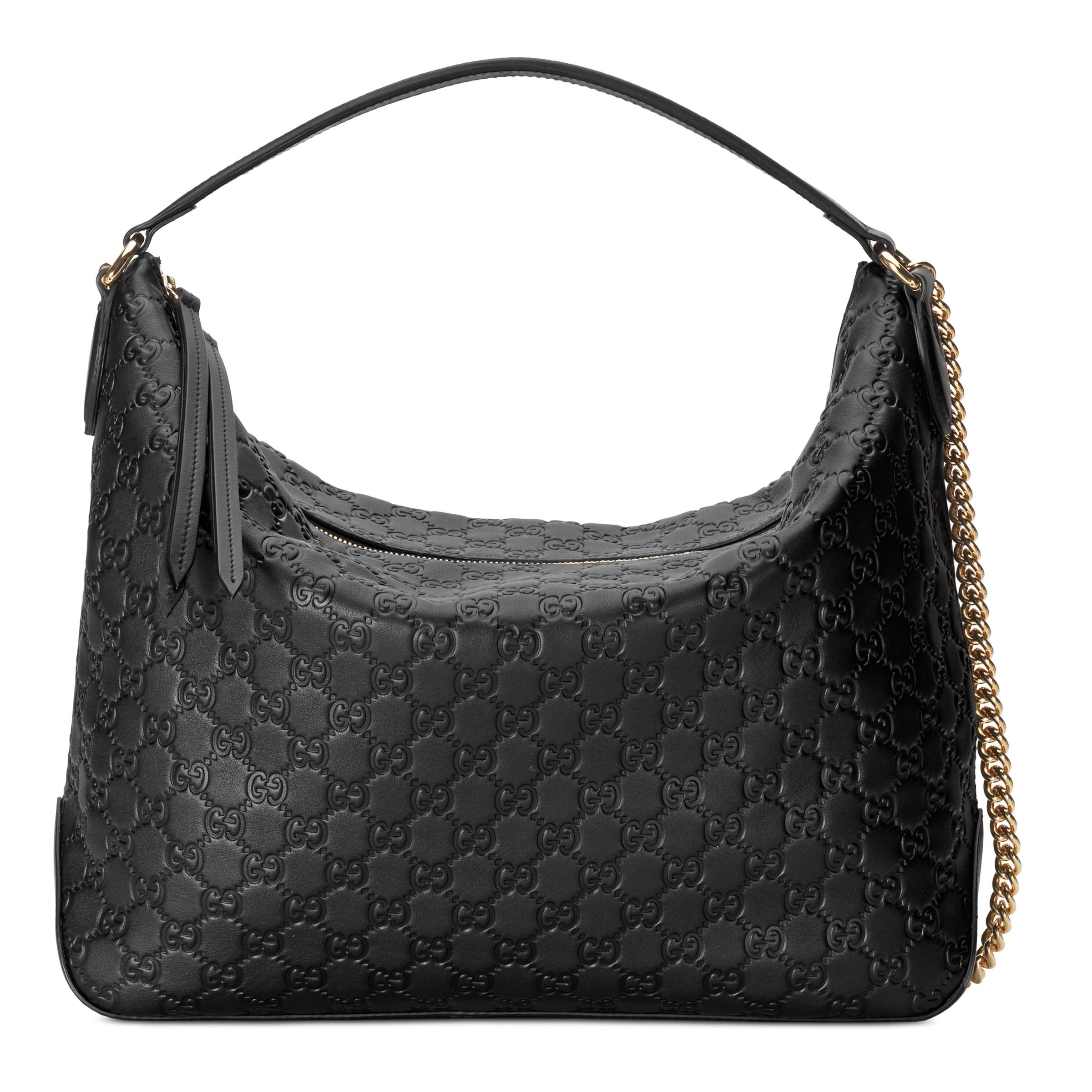 Gucci Signature Large Hobo Bag in Black | Lyst