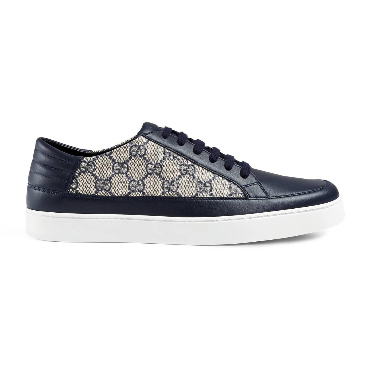 Gucci Men's Common GG Supreme Low-top Sneakers in Blue for Men | Lyst