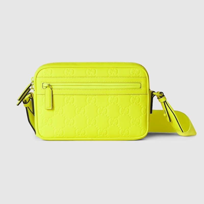 Gucci Gg Rubber-Effect Crossbody Bag in Yellow for Men Lyst