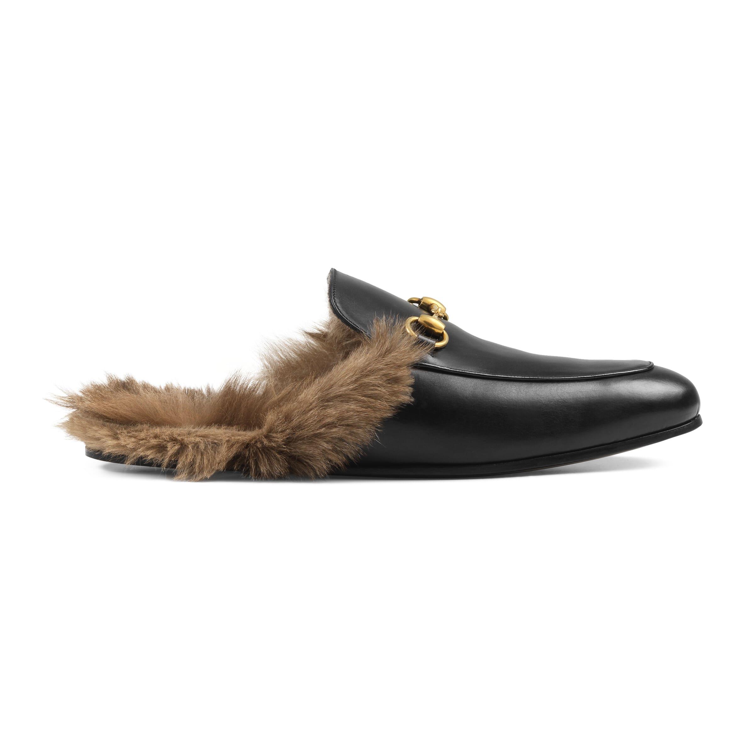 Zapatos slippers de cuero Princetown Gucci de hombre de color Negro | Lyst