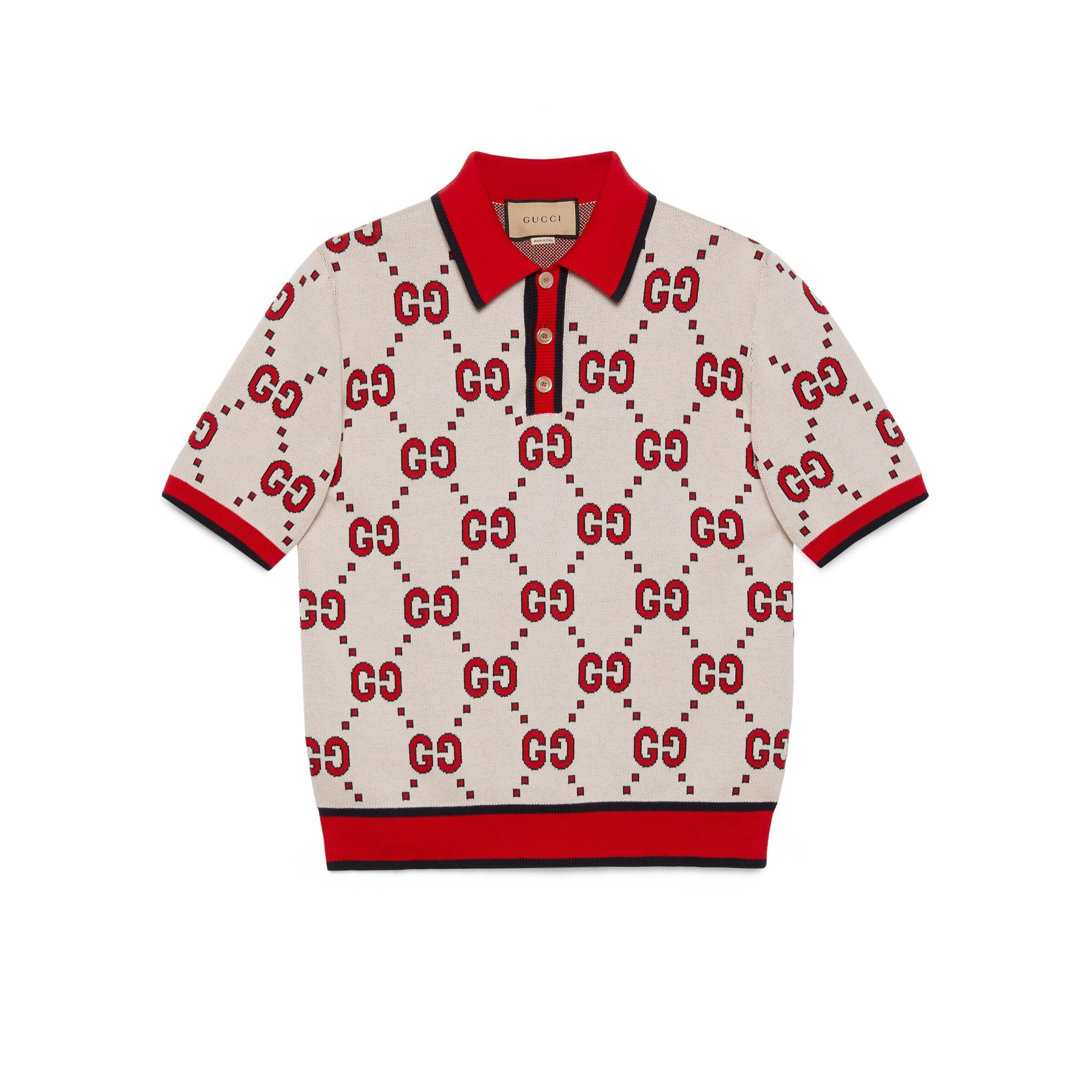 Gucci GG Cotton Polo T-shirt in Red for Men