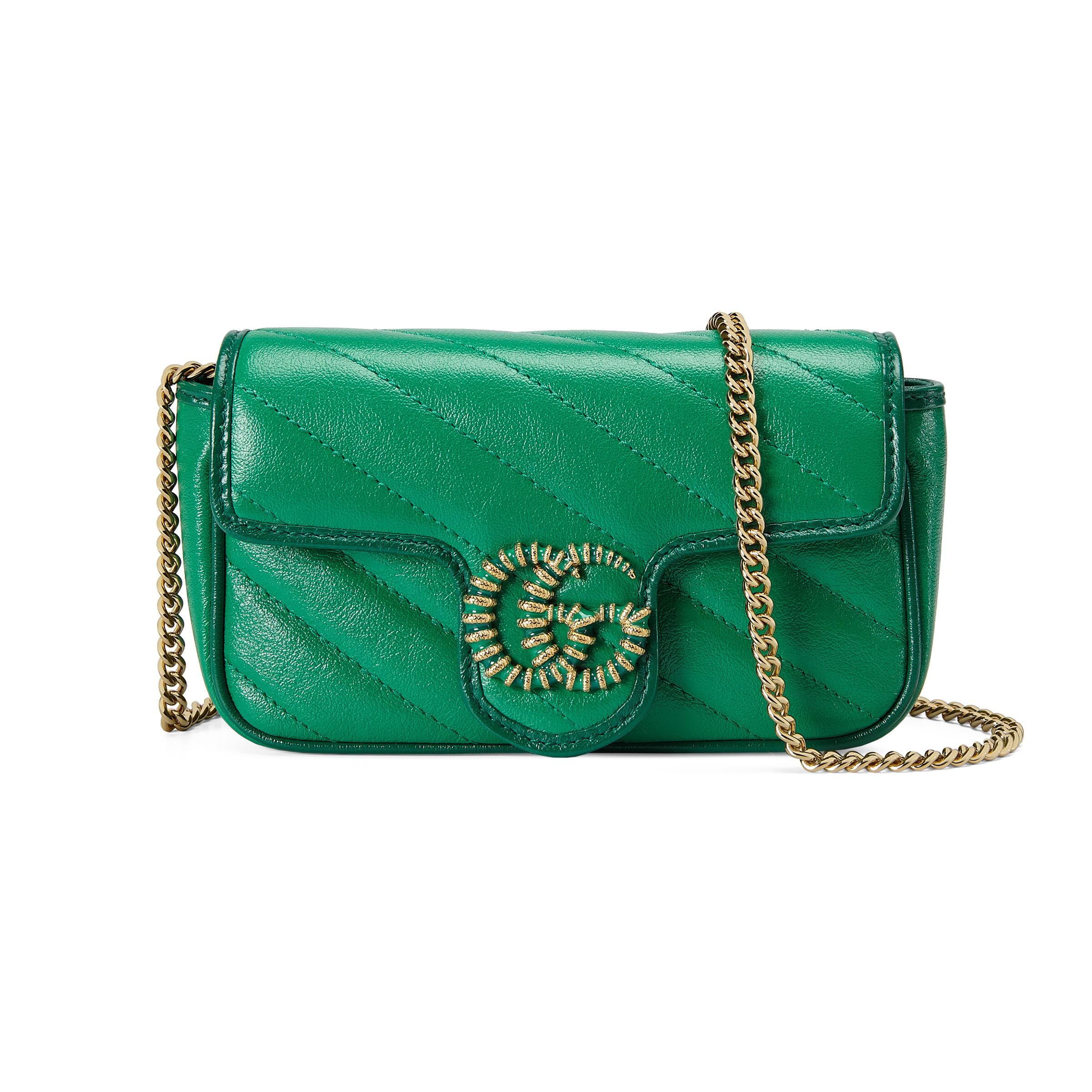 Gucci GG Marmont Super Mini Bag in Green | Lyst
