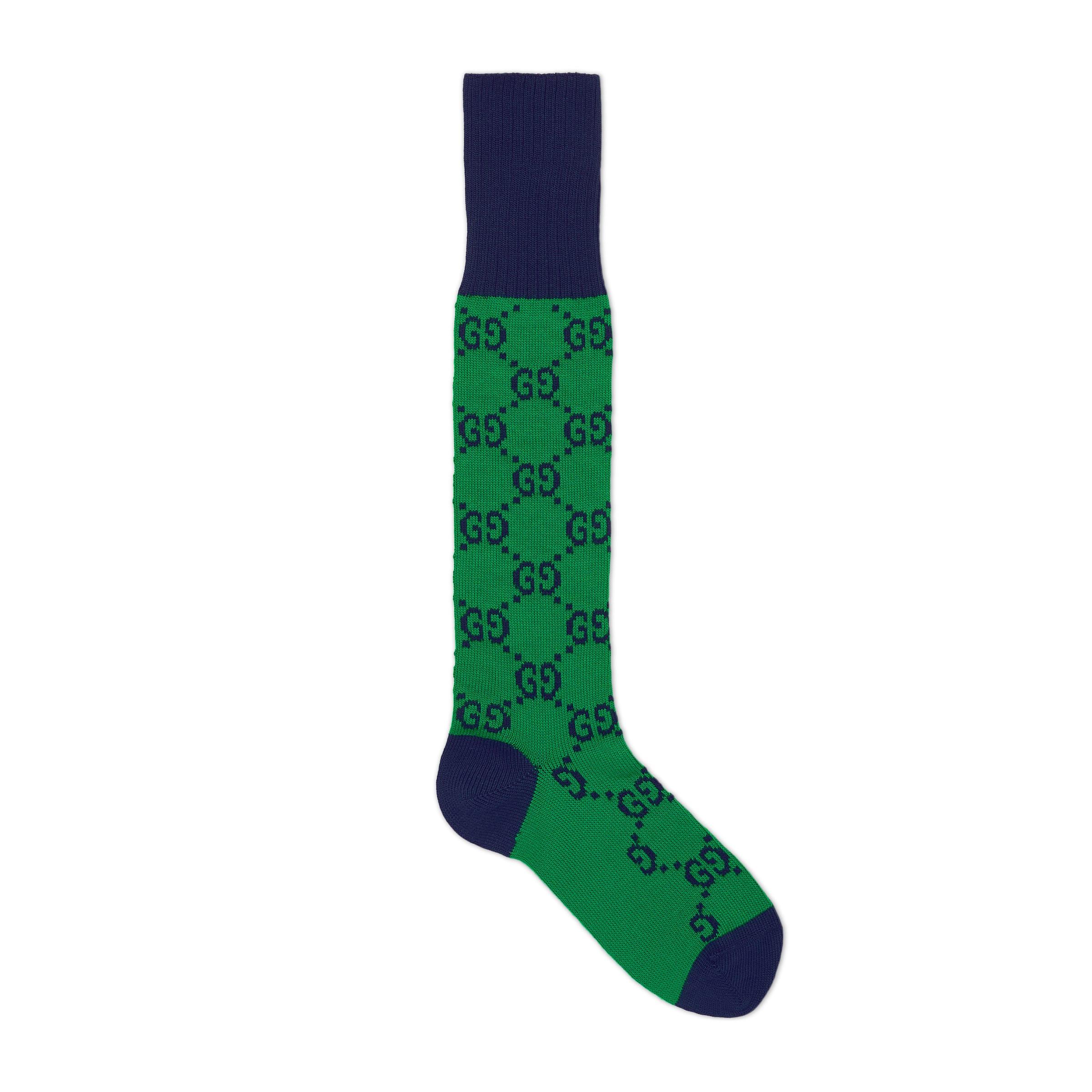 Gucci GG Multicolour Cotton Blend Socks in Green for Men | Lyst