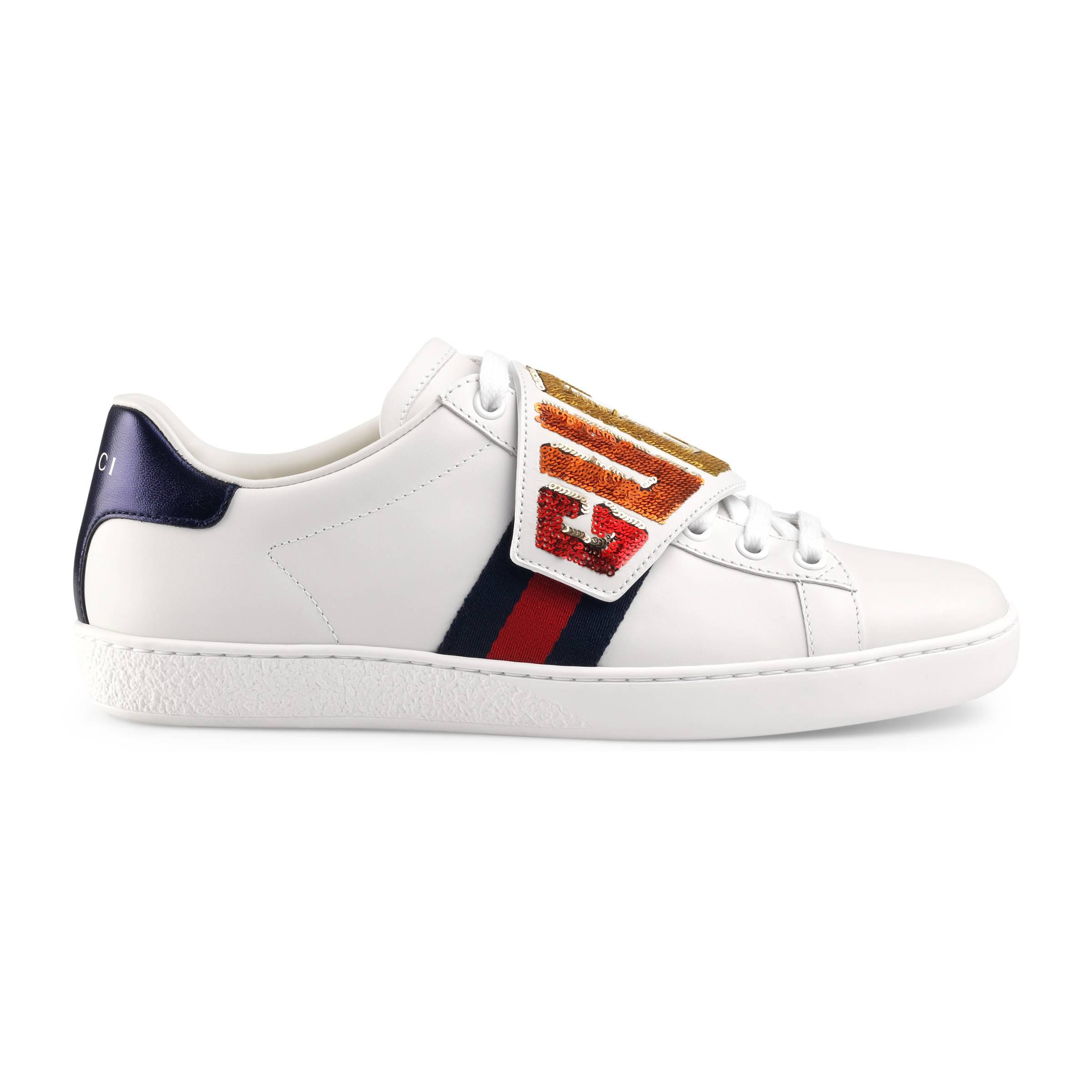 gucci ace sneaker with removable patches