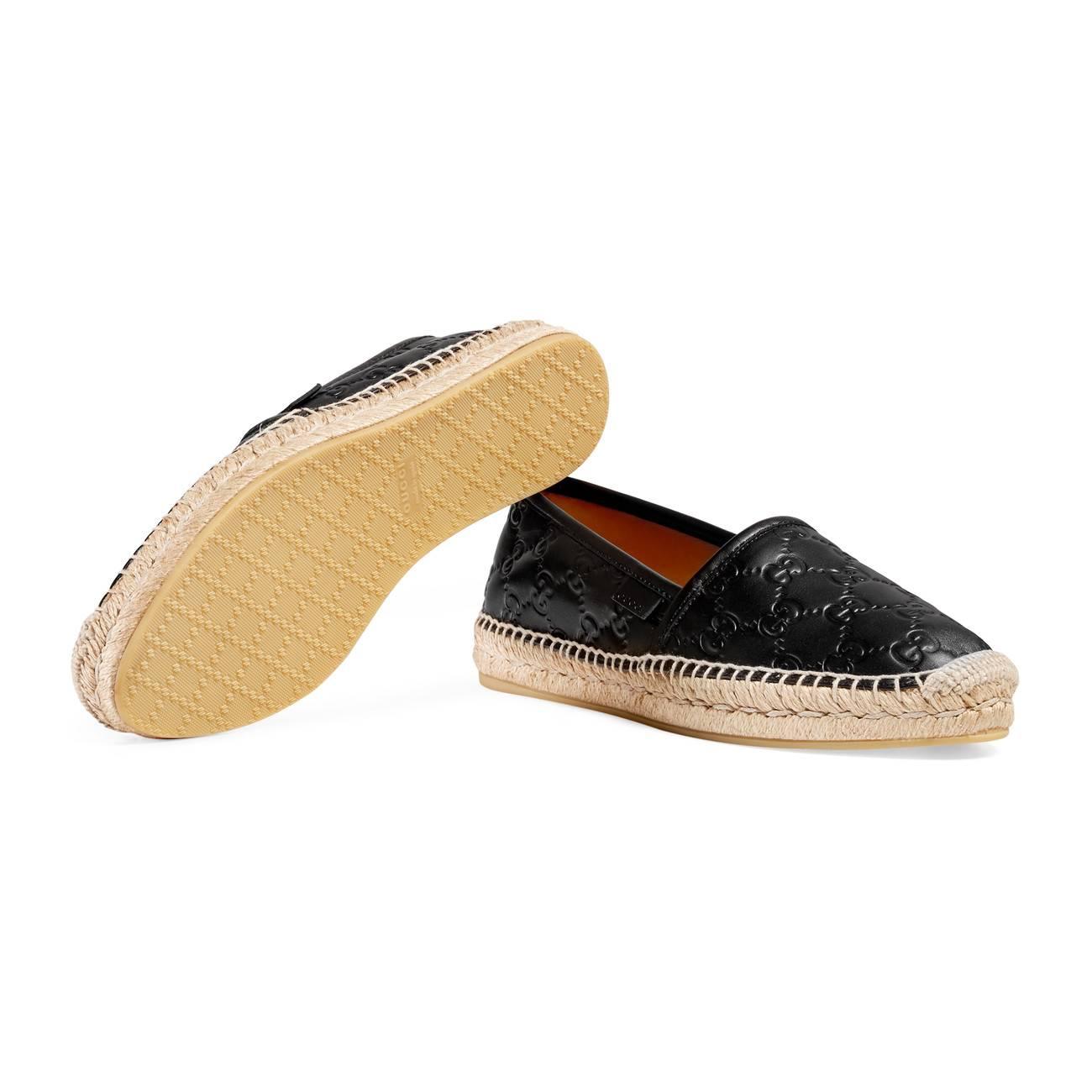 Gucci Signature Leather Espadrille - Lyst