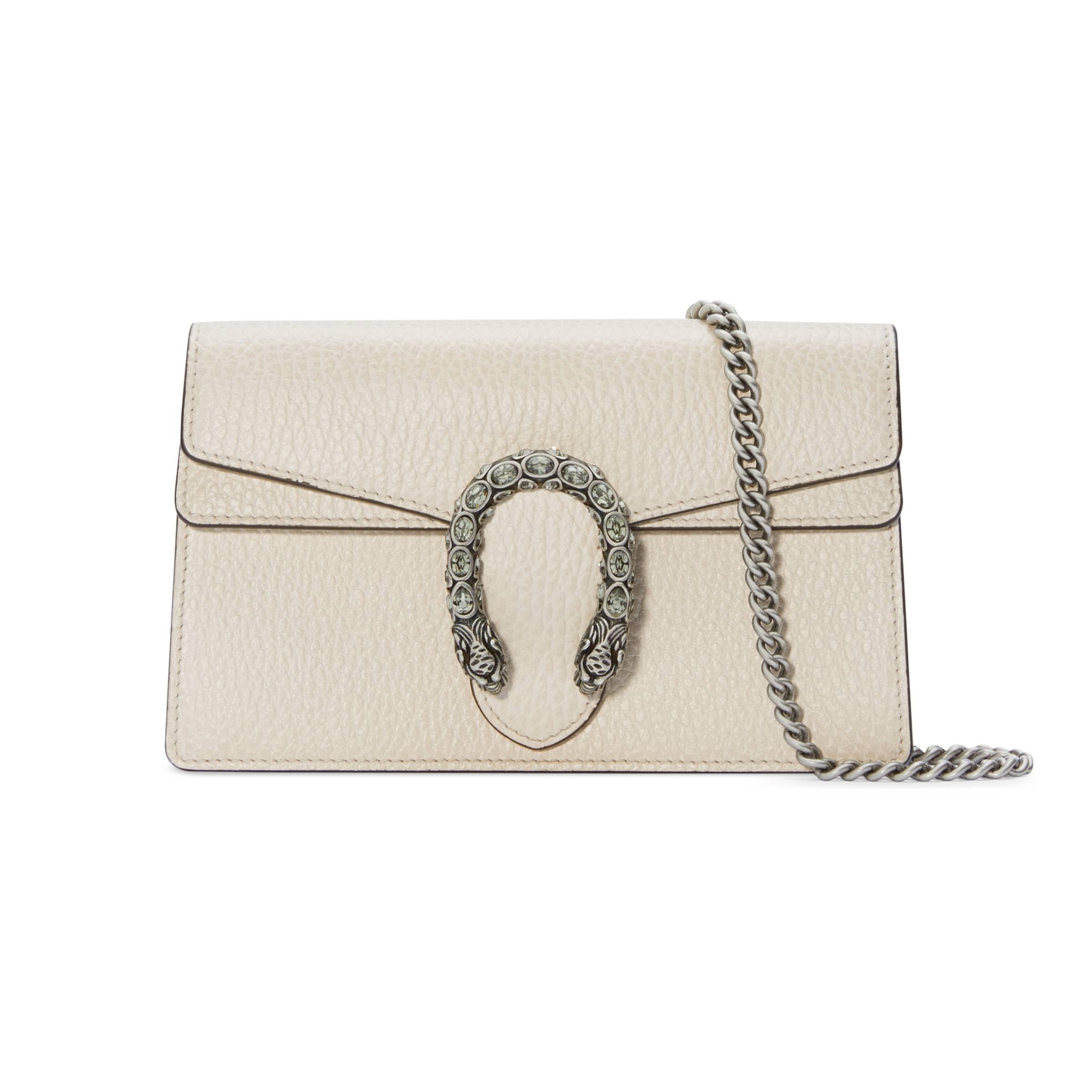 Gucci Leather Dionysus Super Mini Bag in White Leather (White) - Lyst