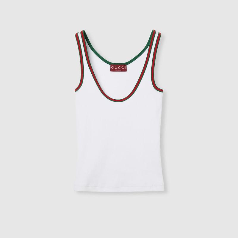 GUCCI タンクトップ　ホワイト GUCCI プリント コットンジャージー Tシャツホワイト | GUCCI公式