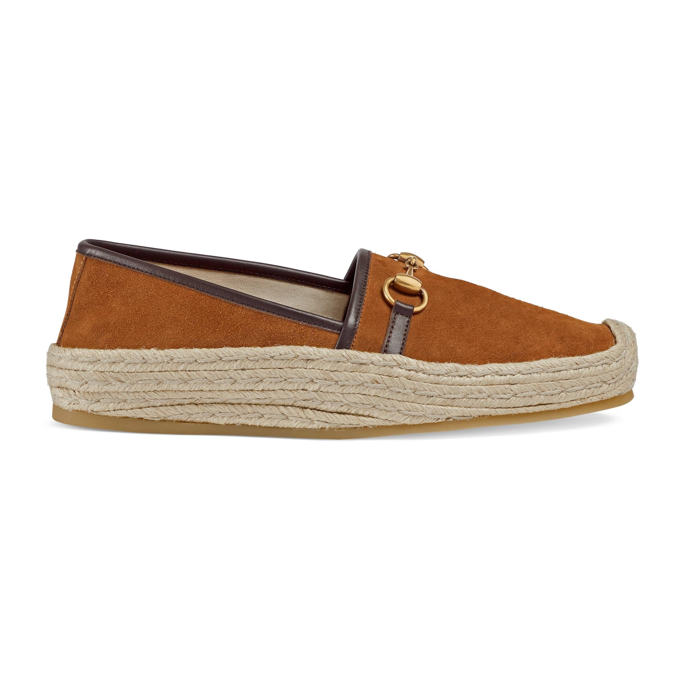 Gucci Men's Suede Horsebit Espadrille in Brown for Men Lyst