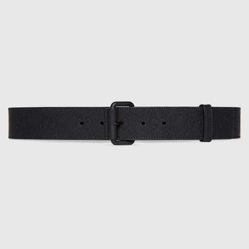 Gucci GG Rubber-effect Belt in Black for Men | Lyst