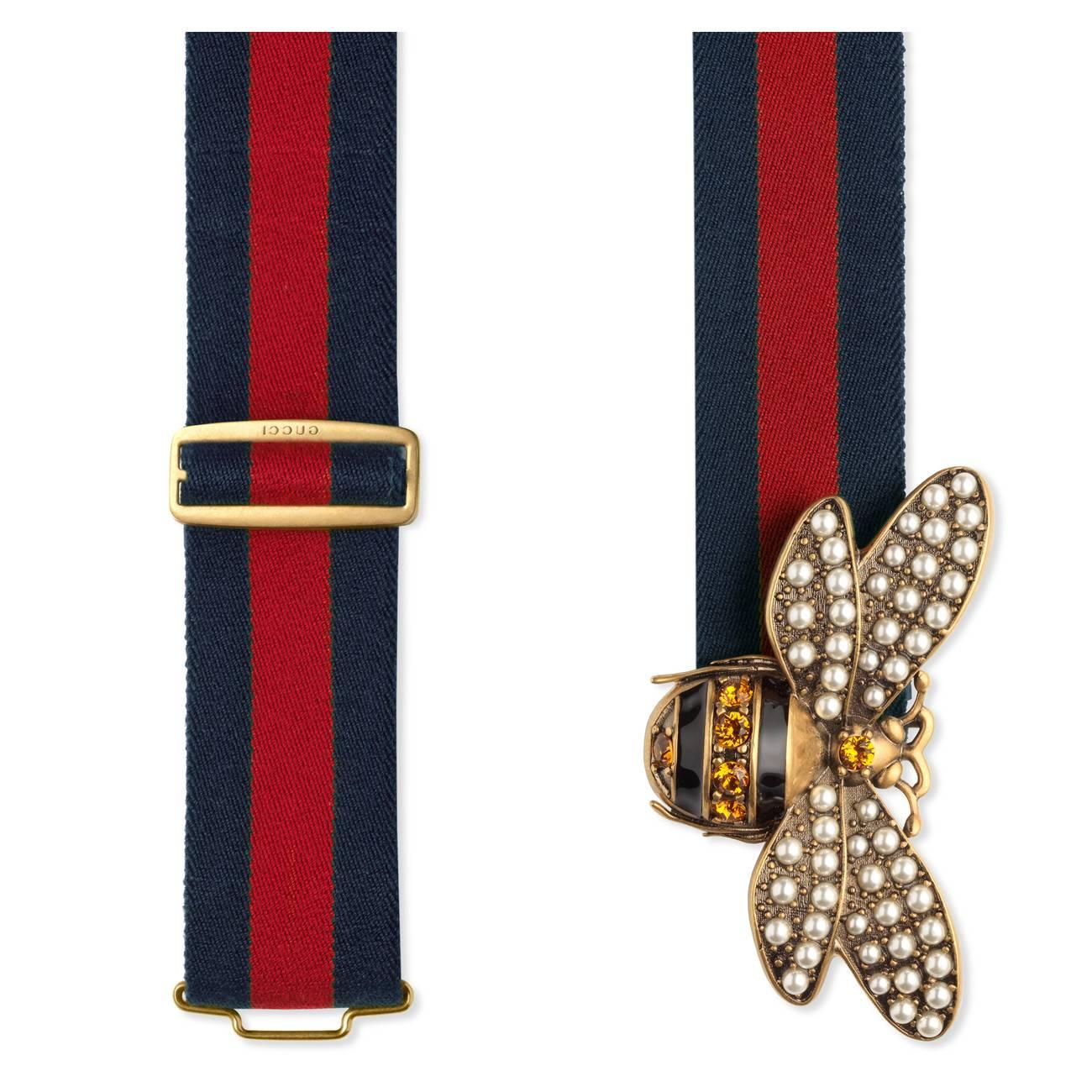 Gucci Web Belt With Bee | Lyst