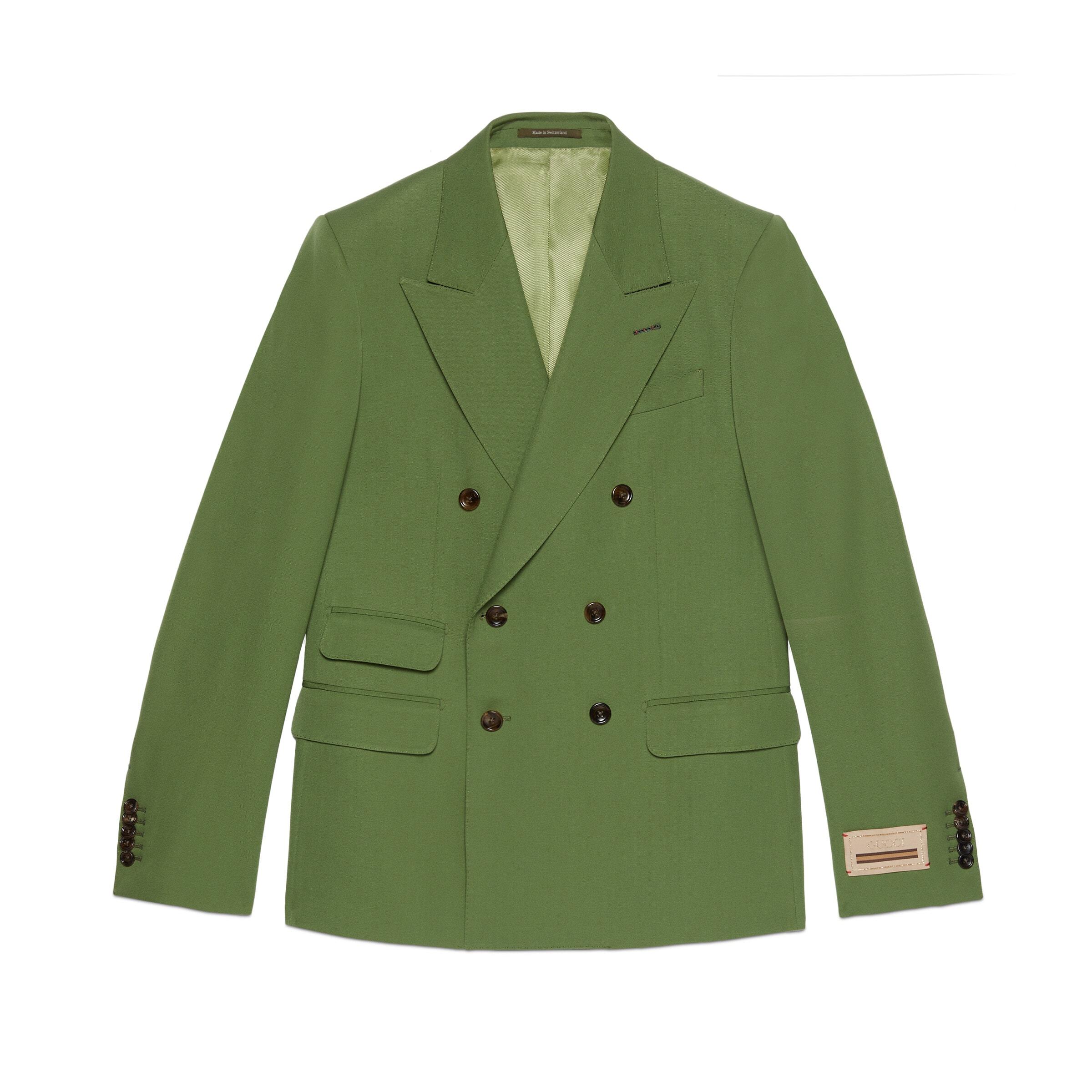 Gucci Wool Gabardine Formal Jacket in Green for Men Lyst