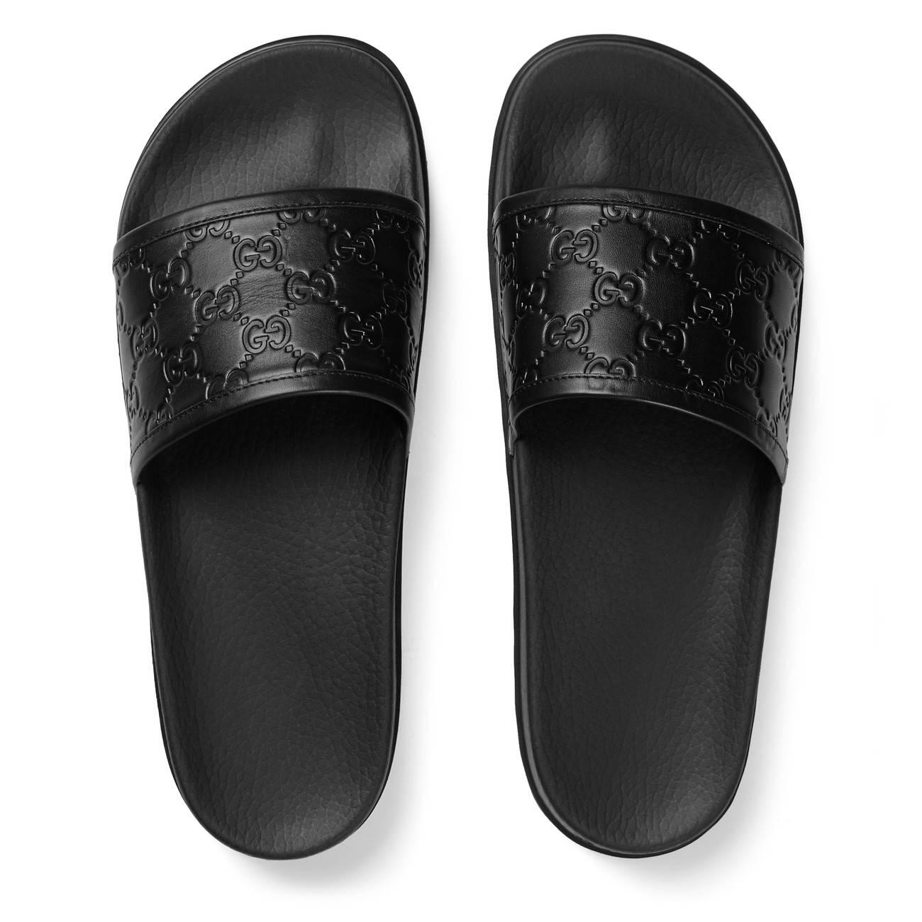 Gucci Signature Slide Sandal in Black for Men - Lyst