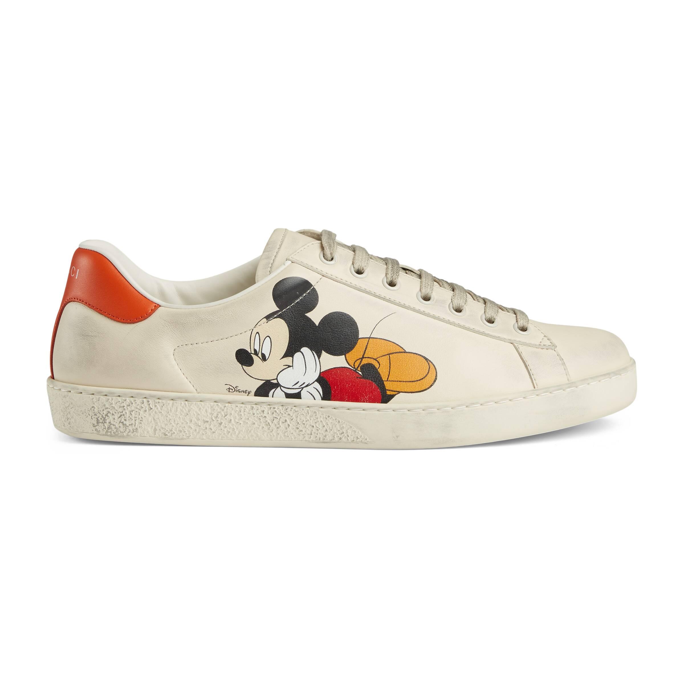 Gucci Mens White Men's X Disney Mickey Mouse New Ace Leather 10 for Men | Lyst