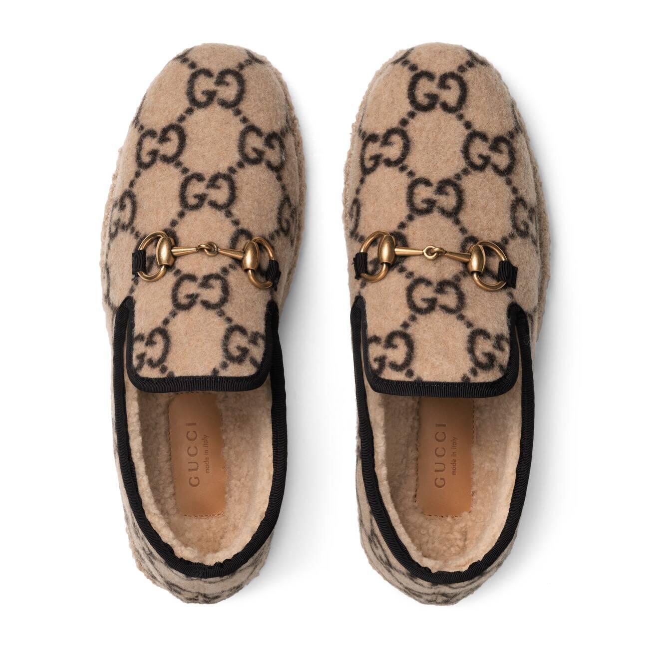 Gucci Fria GG Wool Slippers in Beige (Natural) - Lyst
