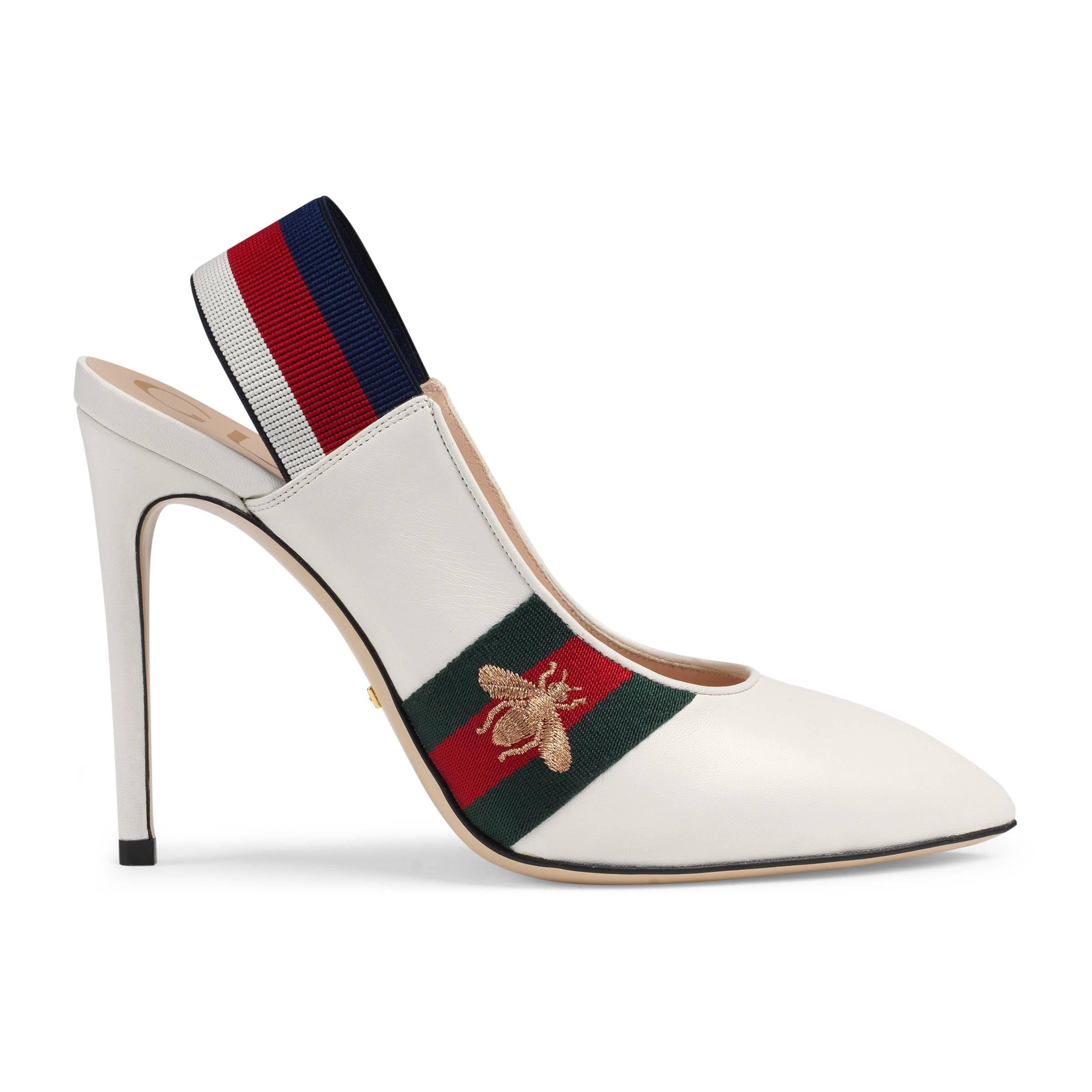 Gucci leather web slingback pump Outlet