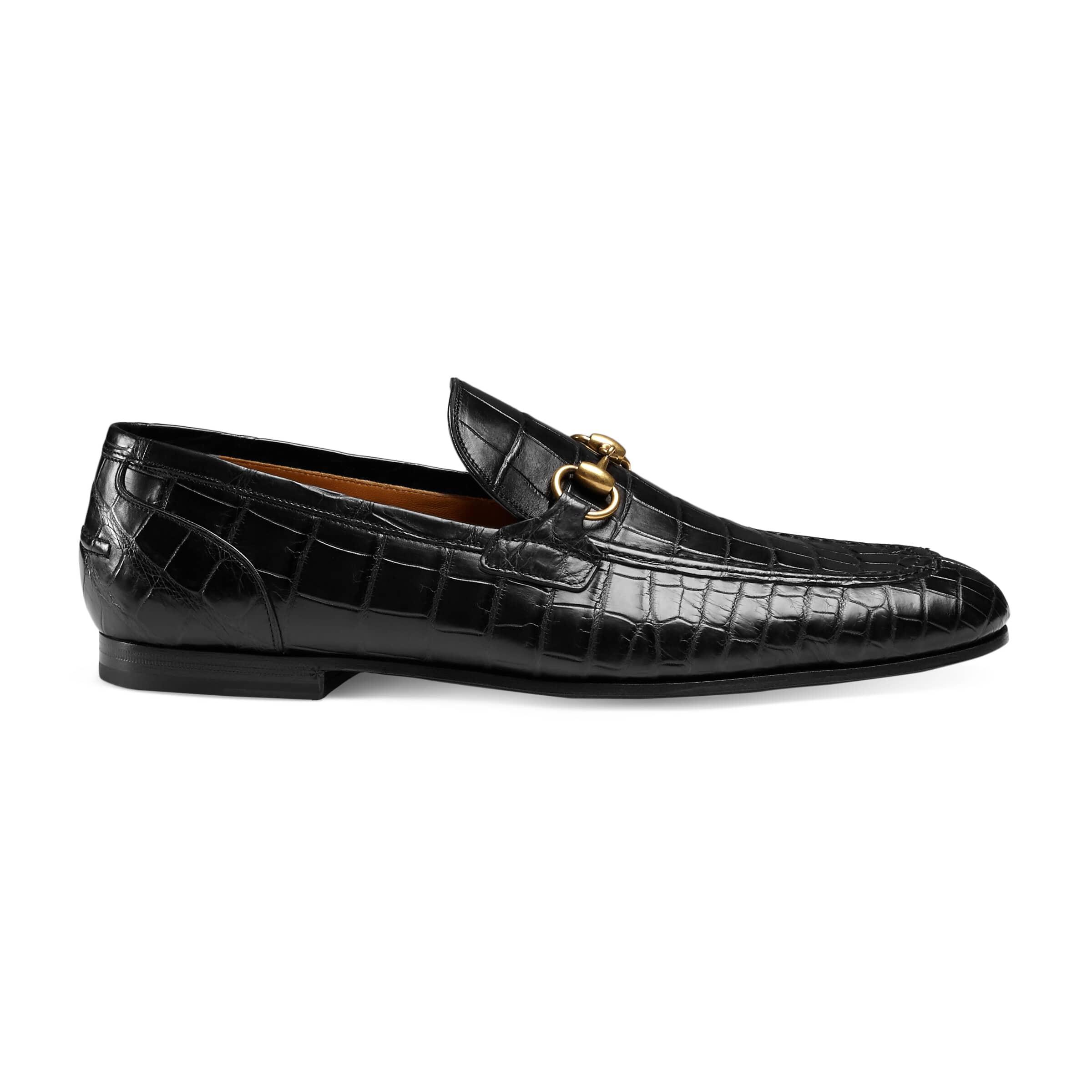 Me preparé escribir sofá Gucci Jordaan Crocodile Loafer in Black for Men | Lyst