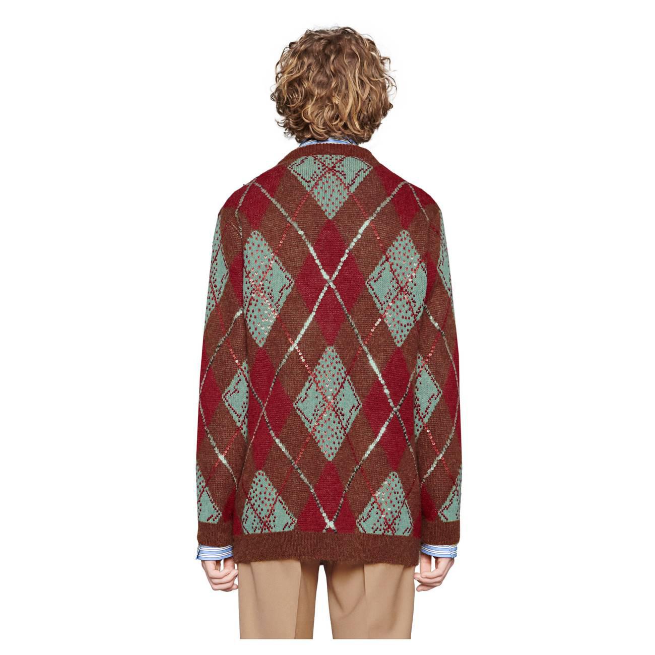 gucci argyle sweater