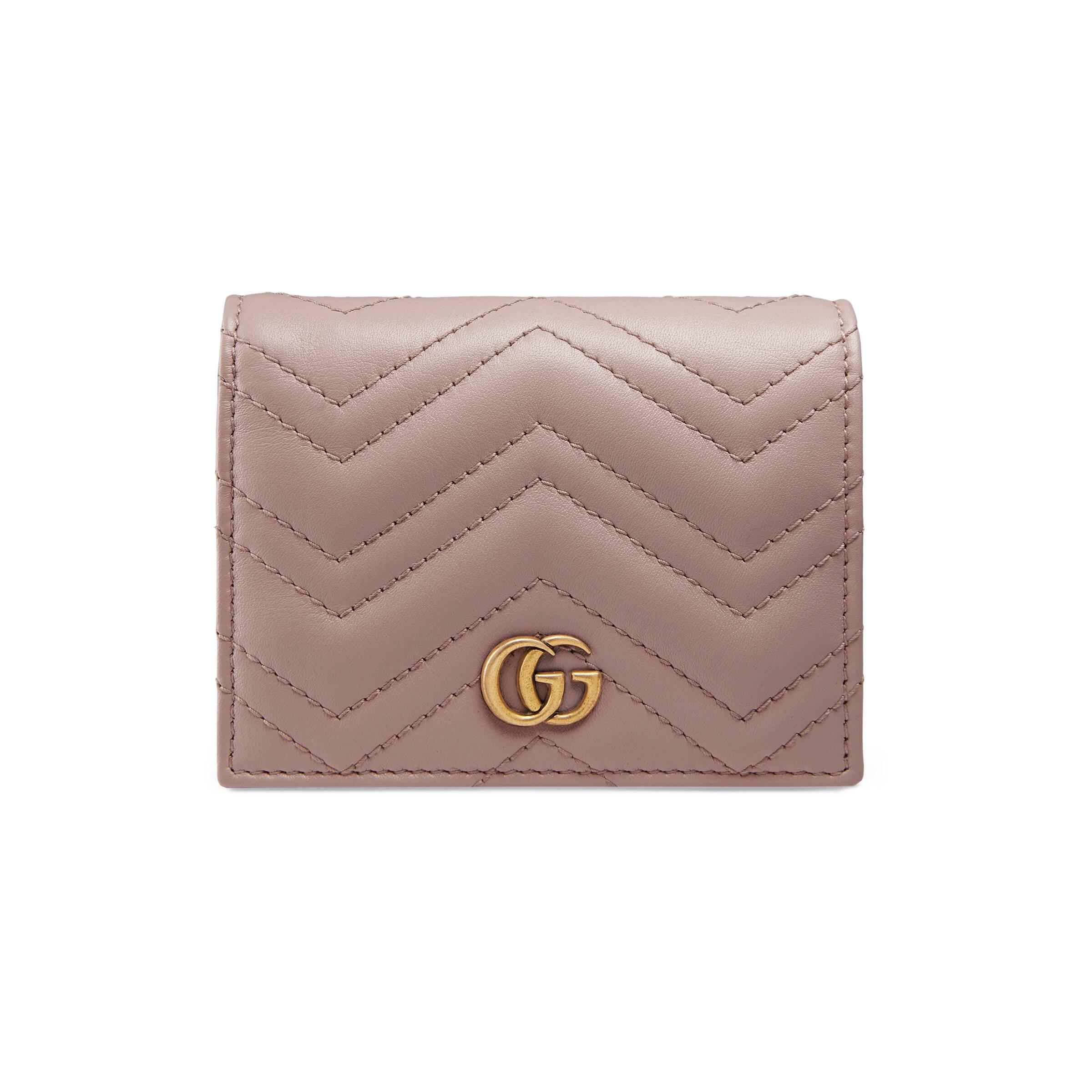 gucci marmont card case pink