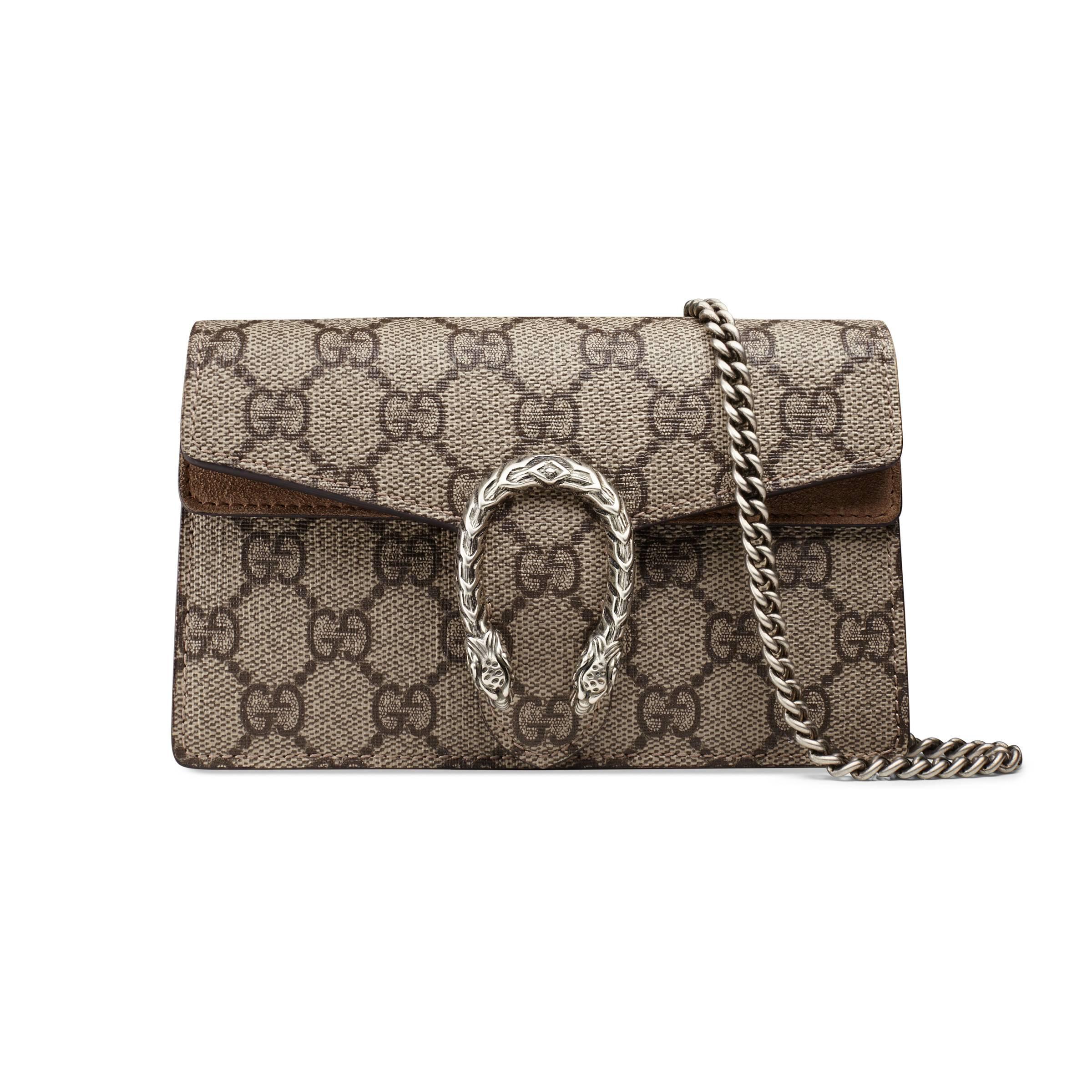 Gucci Segeltuch Dionysus Super-Mini-Tasche aus GG Supreme in Natur - Lyst