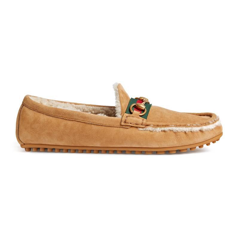 shearling driving moccasins
