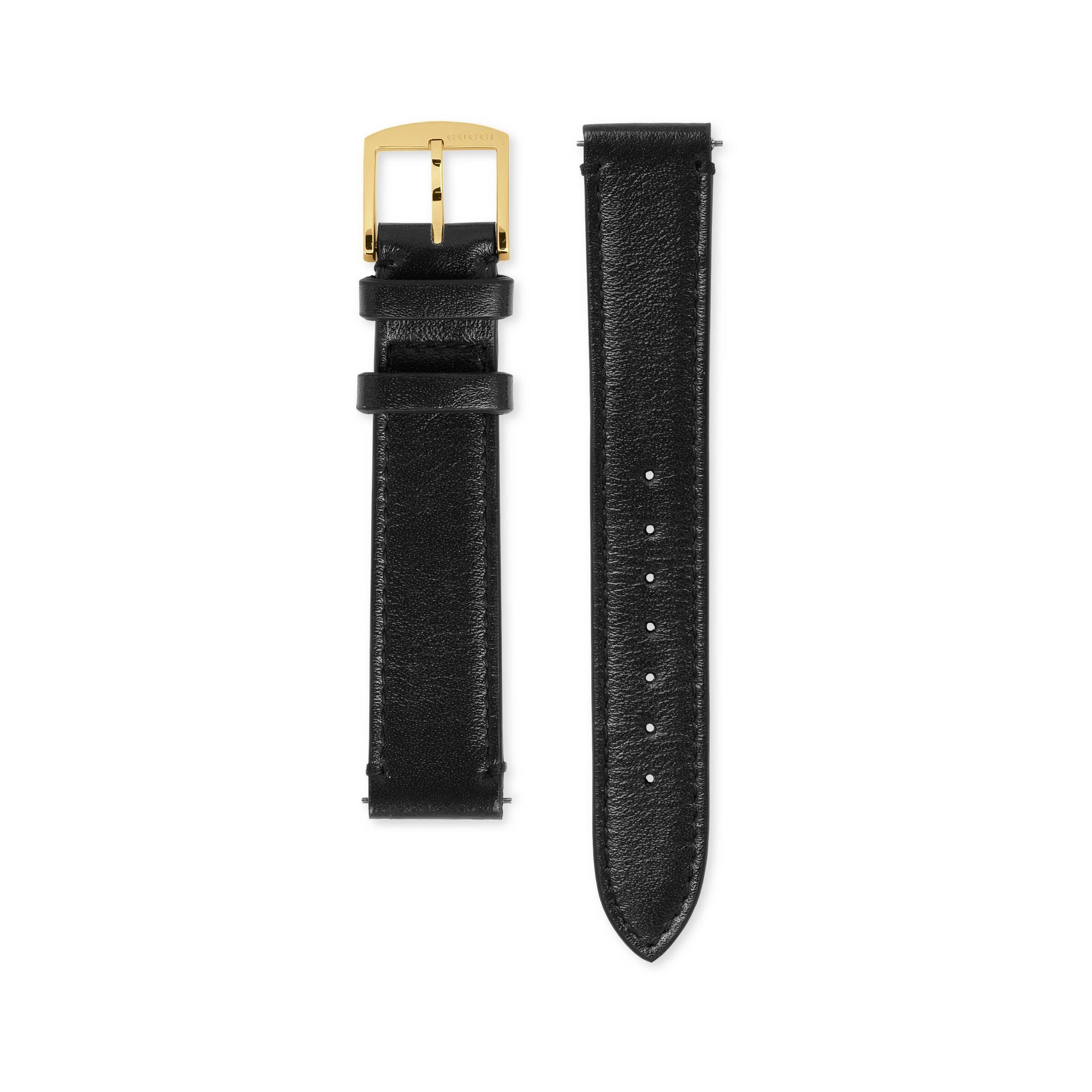 Gucci Grip Leather Watch Strap, 35mm in Black Lyst