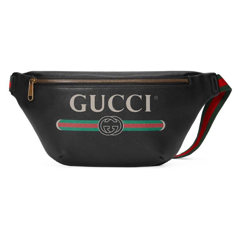 Lyst - Gucci Logo Leather Belt Bag in Black