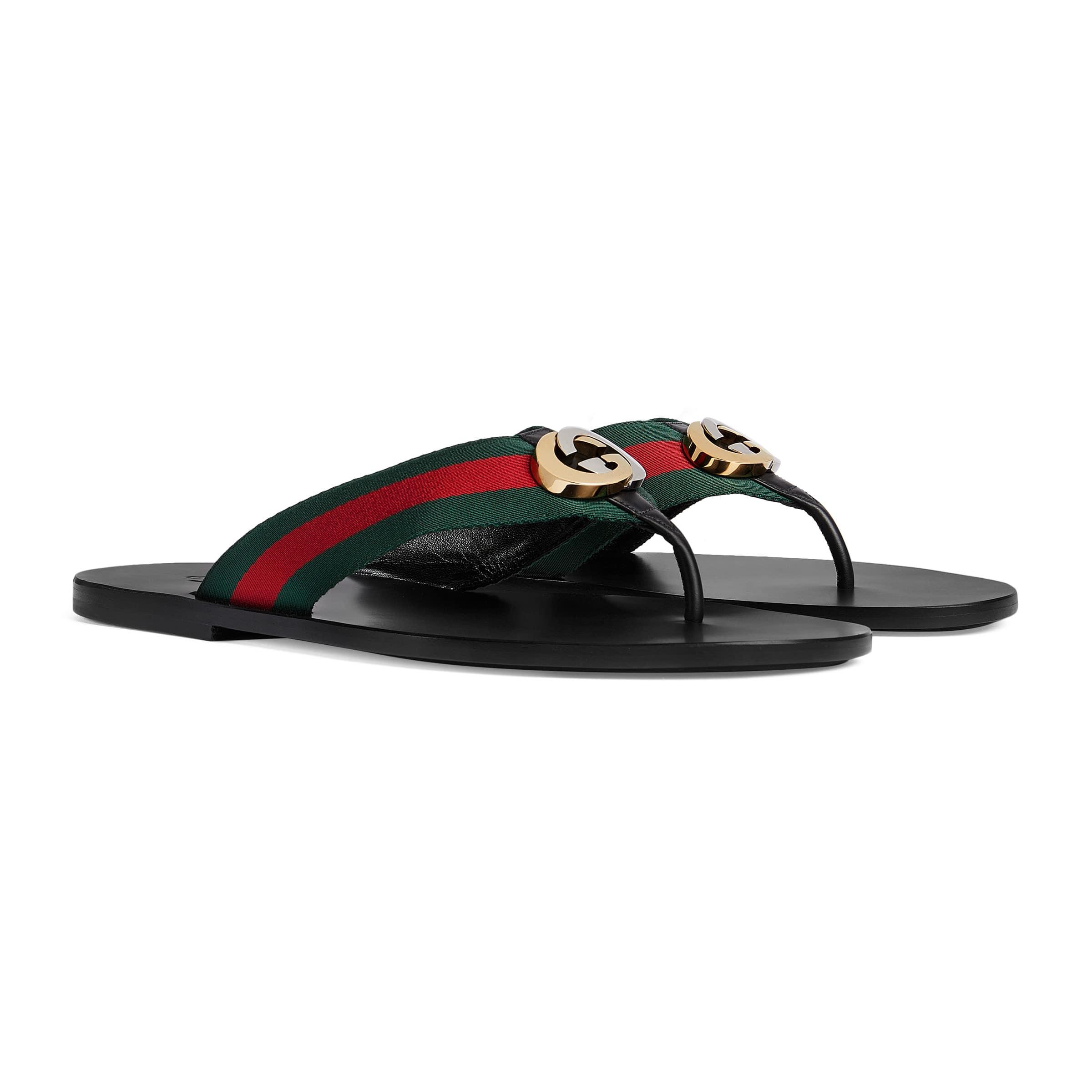 Gucci Thong Sandal With Web in Red for 