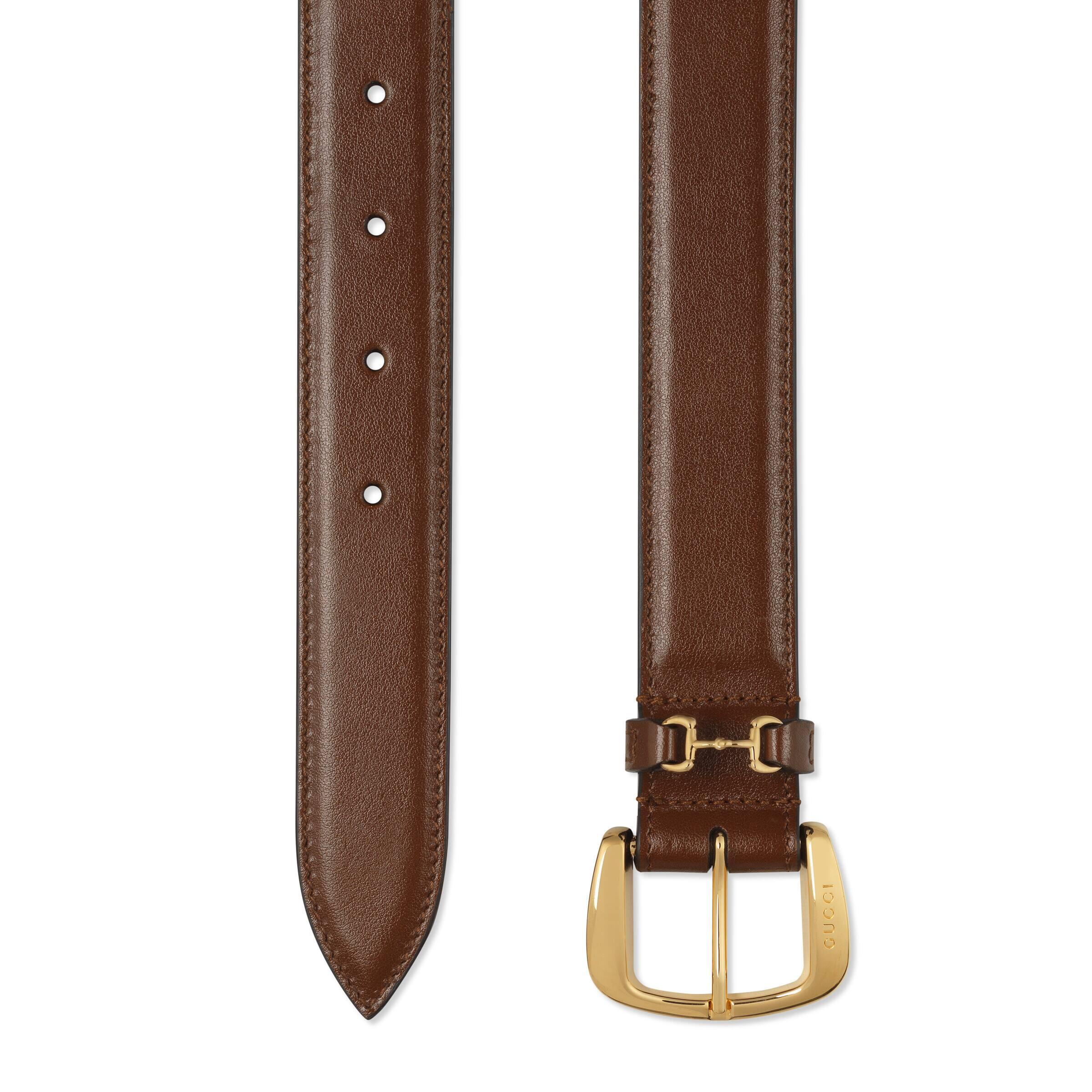 Gucci Thin Belt With Horsebit Buckle in Brown for Men