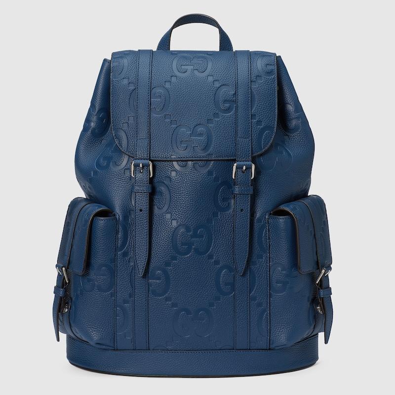 GUCCI ジャンボGG バックパック Gucci Jumbo Gg Backpack, , Gg Leather in Blue for Men | Lyst
