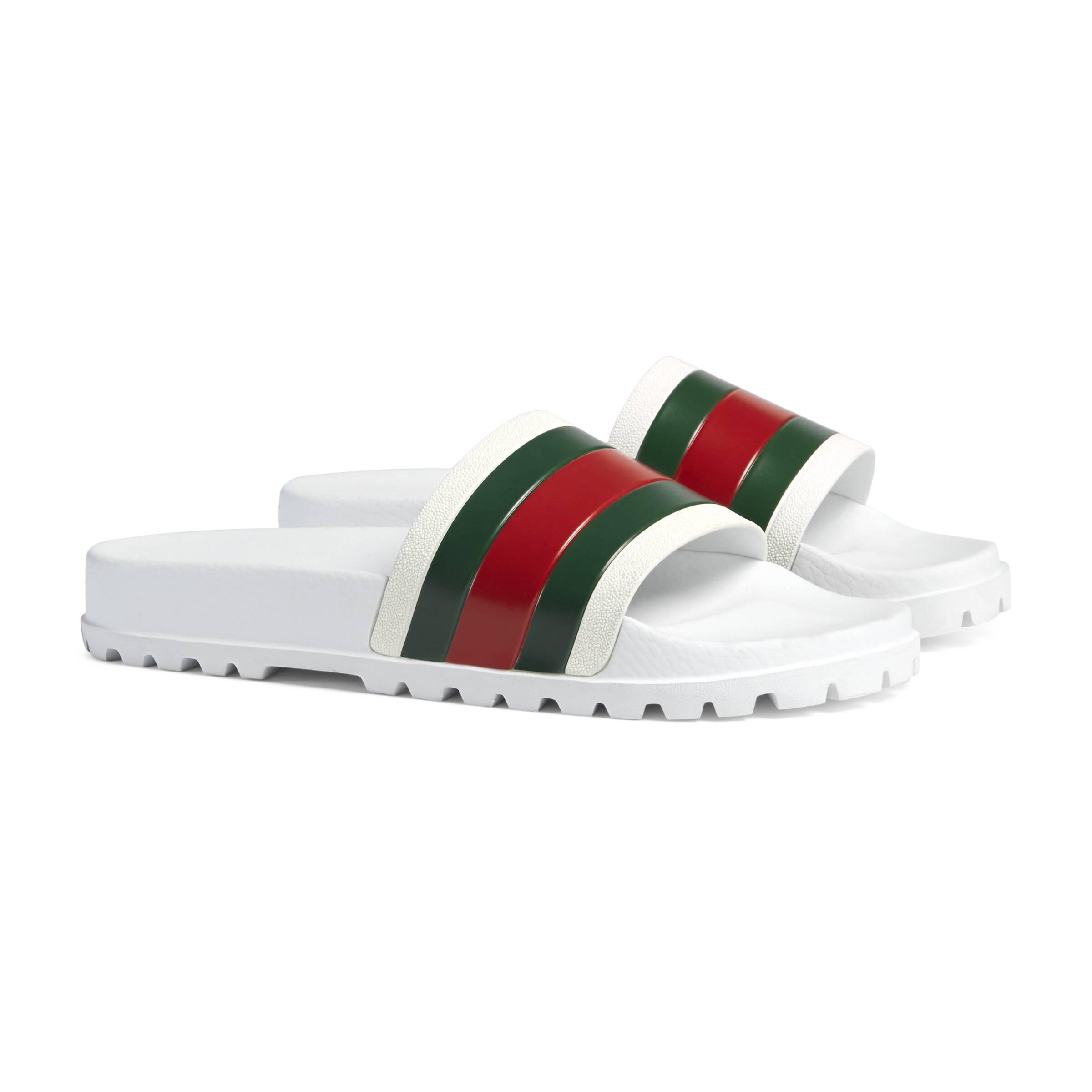 real white gucci slides