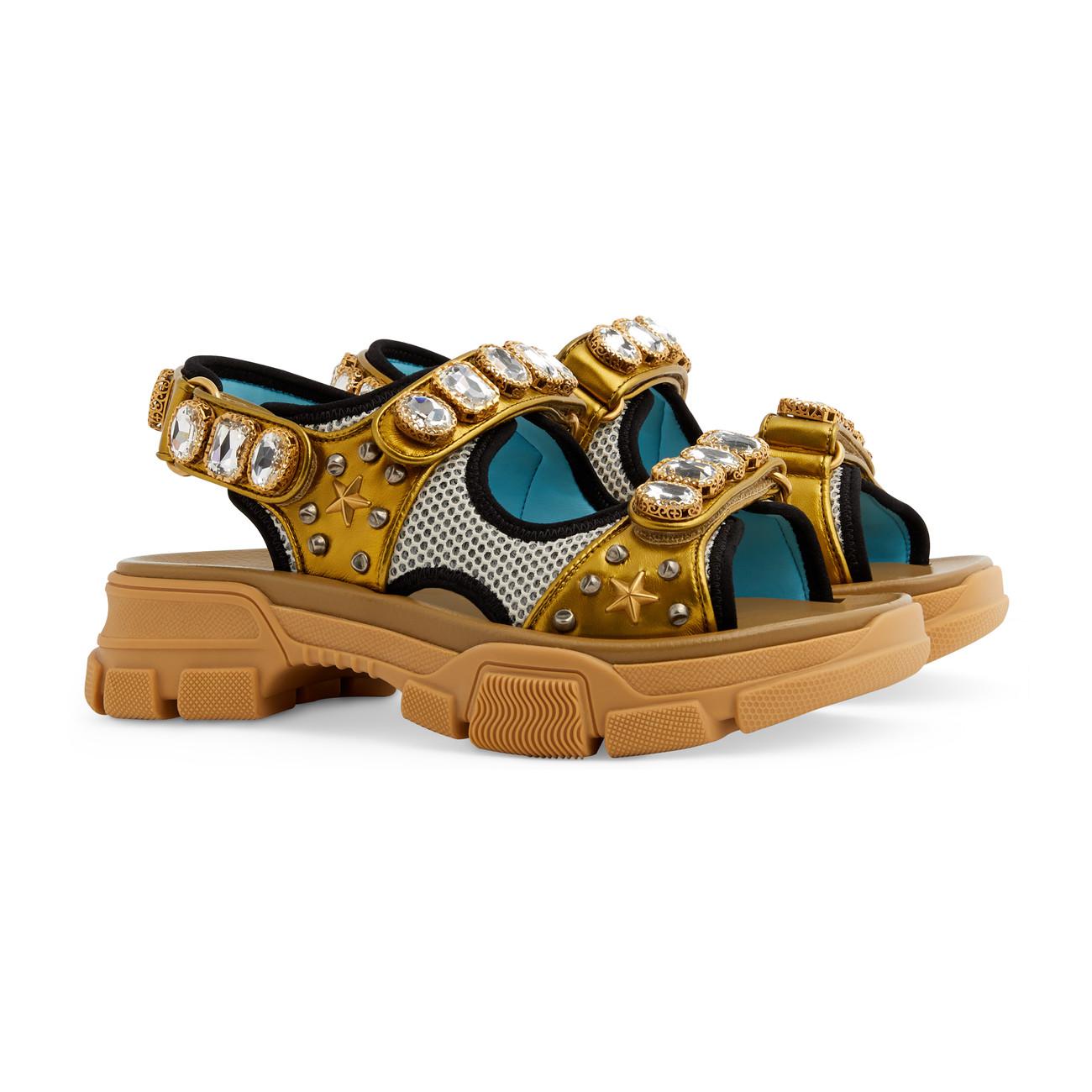 gucci sandals with crystals