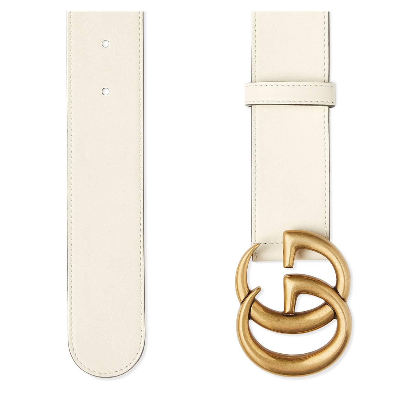 gucci women's leather belt with double g buckle