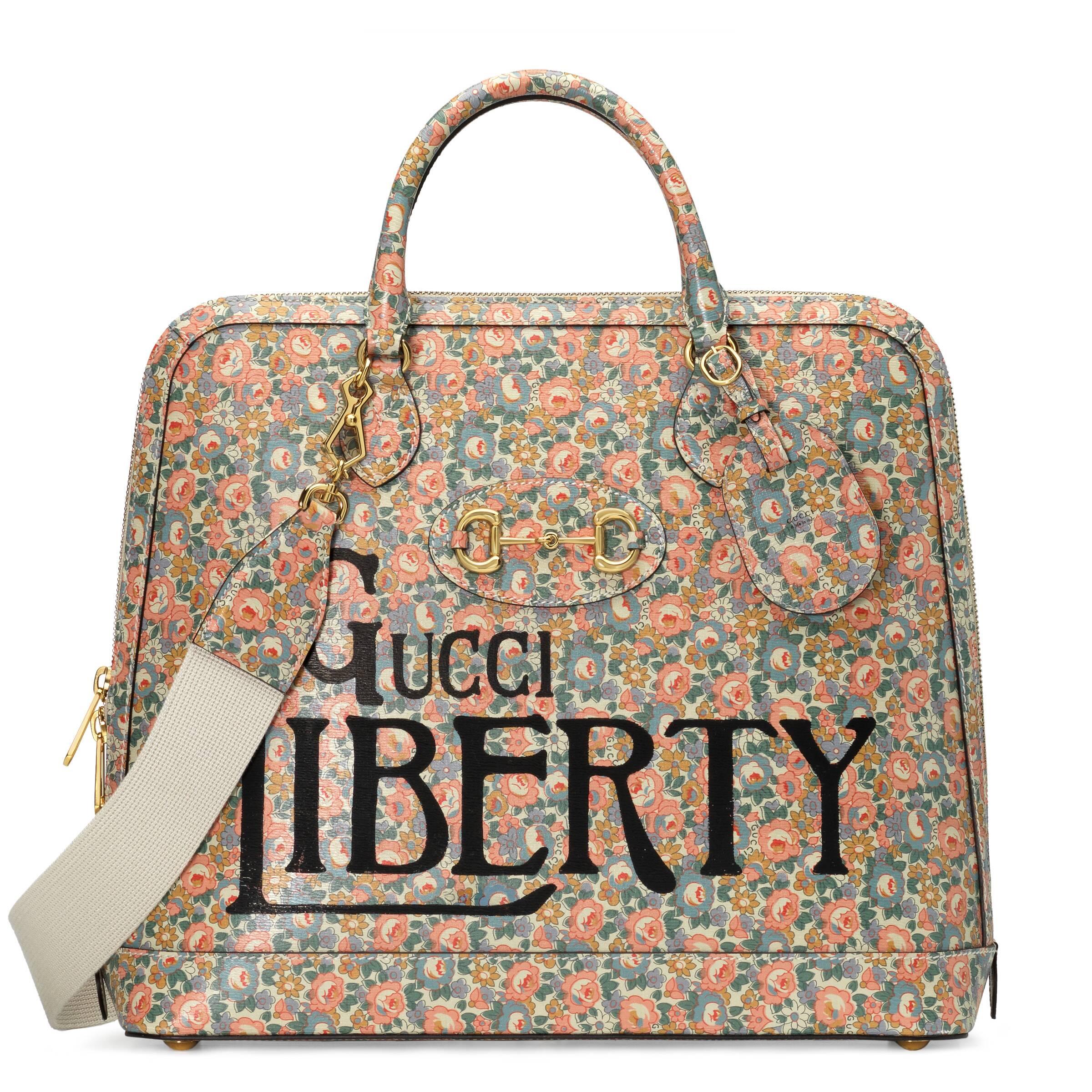 Gucci Leather Horsebit 1955 Liberty London Small Duffle Bag in Pink for Men  - Lyst