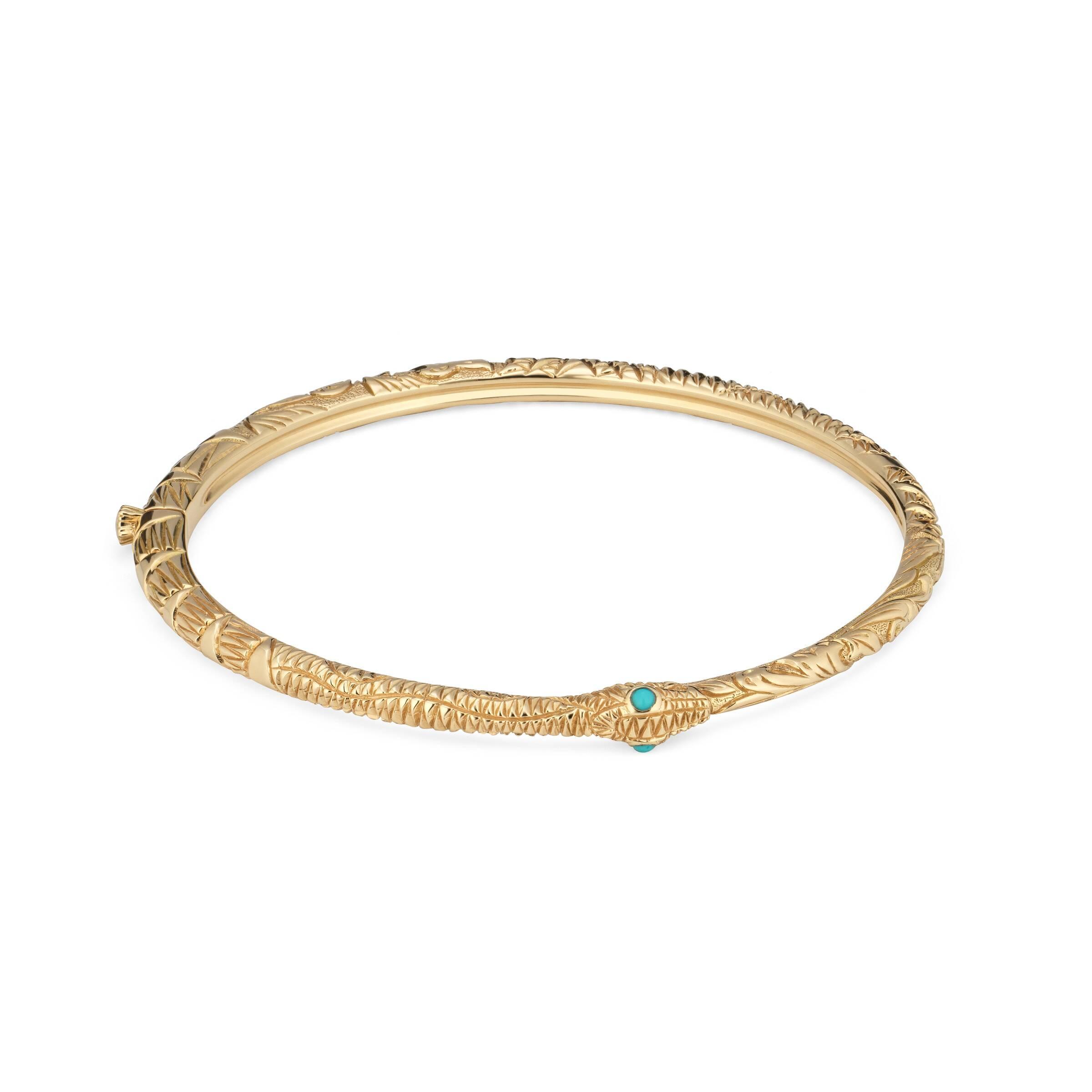 Gucci Yellow Gold Ouroboros Bracelet in Metallic | Lyst